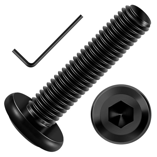 20Pcs MYWISH M6 x 30mm Flat Head Hex Socket Cap Screws Bolts, 304 Stainless Steel Furniture Bolts with Full Thread, Black Oxide Finish & Hex Spanner Included