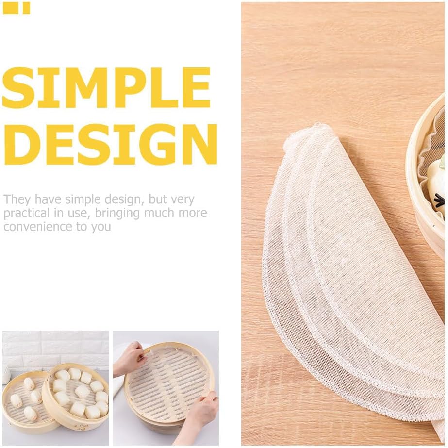 20pcs Reusable Cotton Steamer Liners for Household Steamers - Non Stick Cloth Mats for Baskets - Ideal for Cooking Dumplings & Vegetables