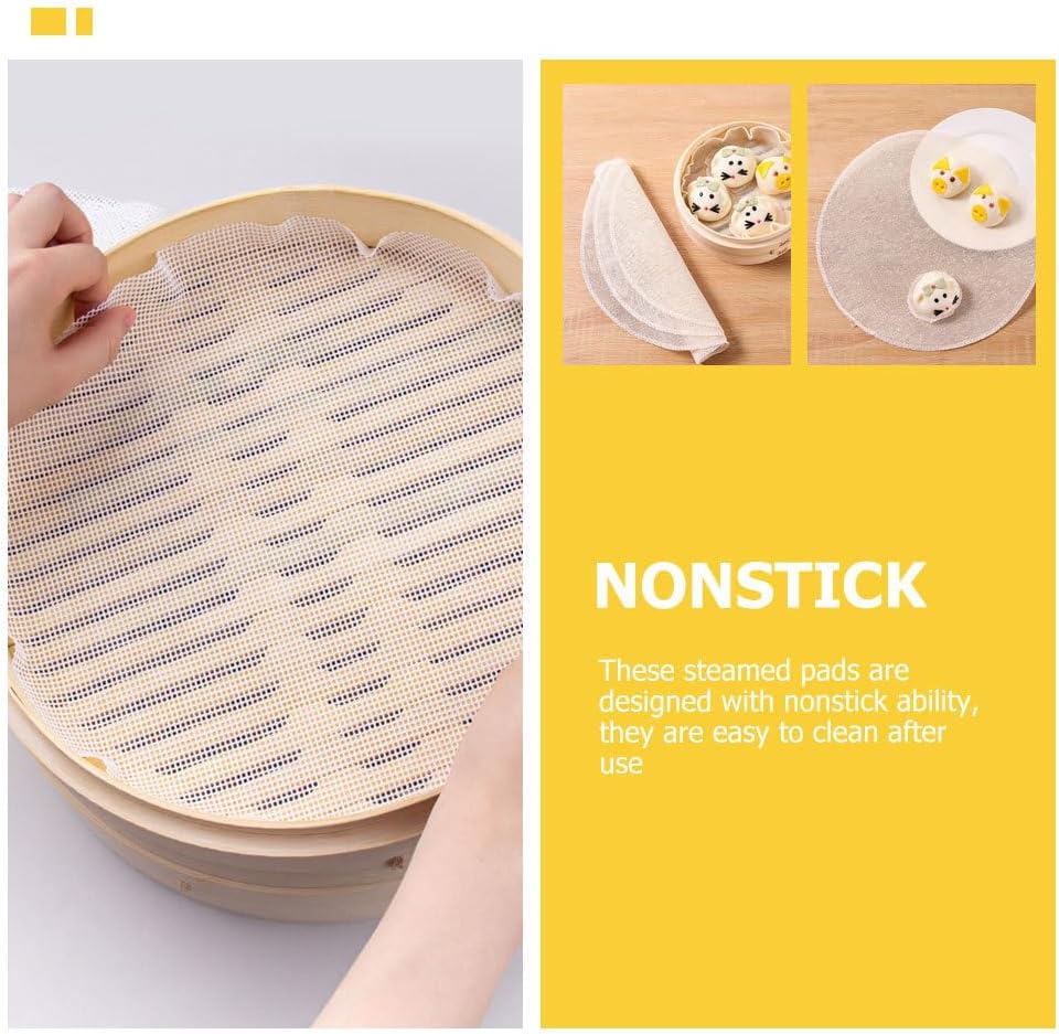20pcs Reusable Cotton Steamer Liners for Household Steamers - Non Stick Cloth Mats for Baskets - Ideal for Cooking Dumplings & Vegetables
