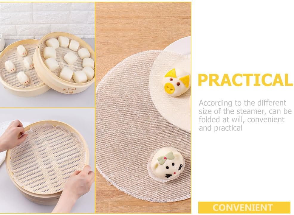 20pcs Reusable Cotton Steamer Liners for Household Steamers - Non Stick Cloth Mats for Baskets - Ideal for Cooking Dumplings & Vegetables