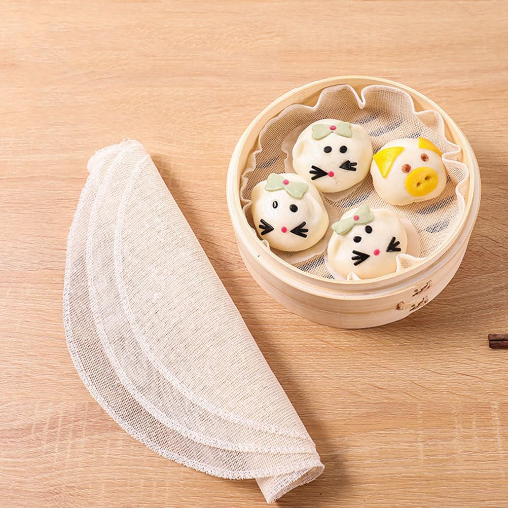 20pcs Reusable Cotton Steamer Liners for Household Steamers - Non Stick Cloth Mats for Baskets - Ideal for Cooking Dumplings & Vegetables