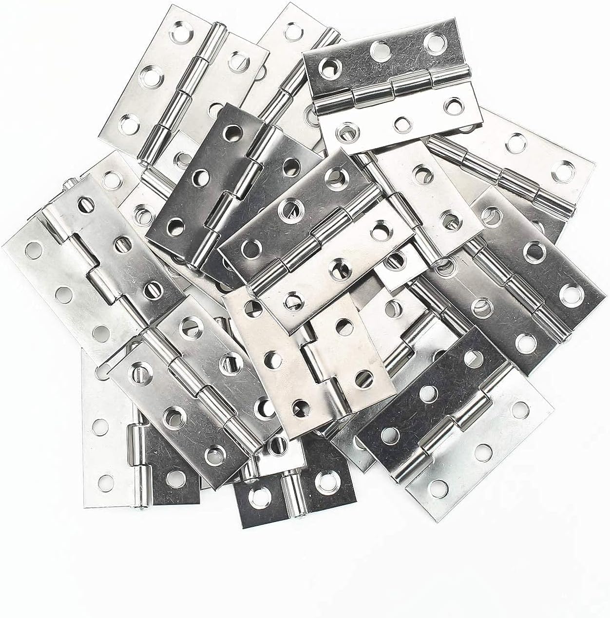 20Pcs Stainless Steel 2-Inch Folding Hinge Set with 120 Screws for Doors and Windows