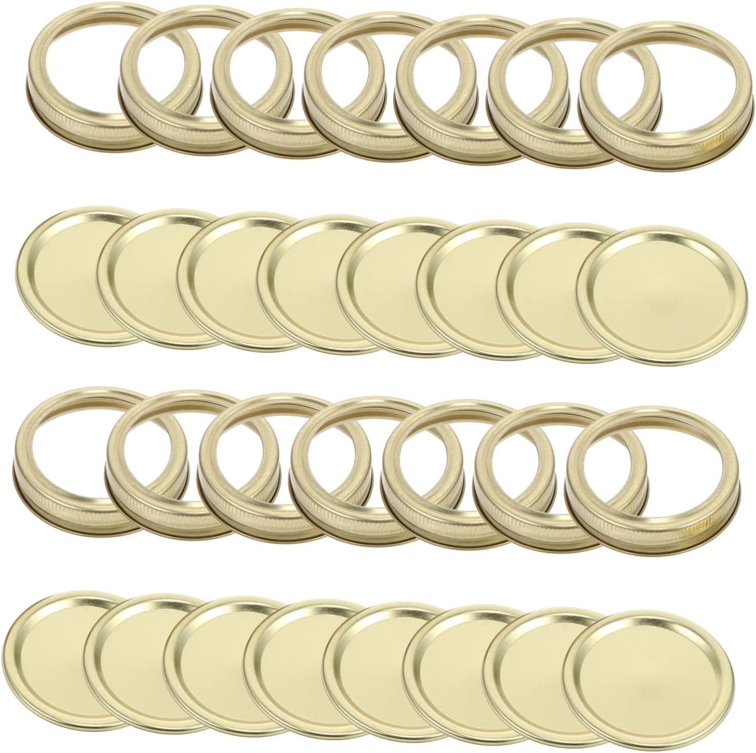 20Pcs Stainless Steel Mason Jar Sip Lids Bands - Easy Open Close, Food-Grade Tinplate