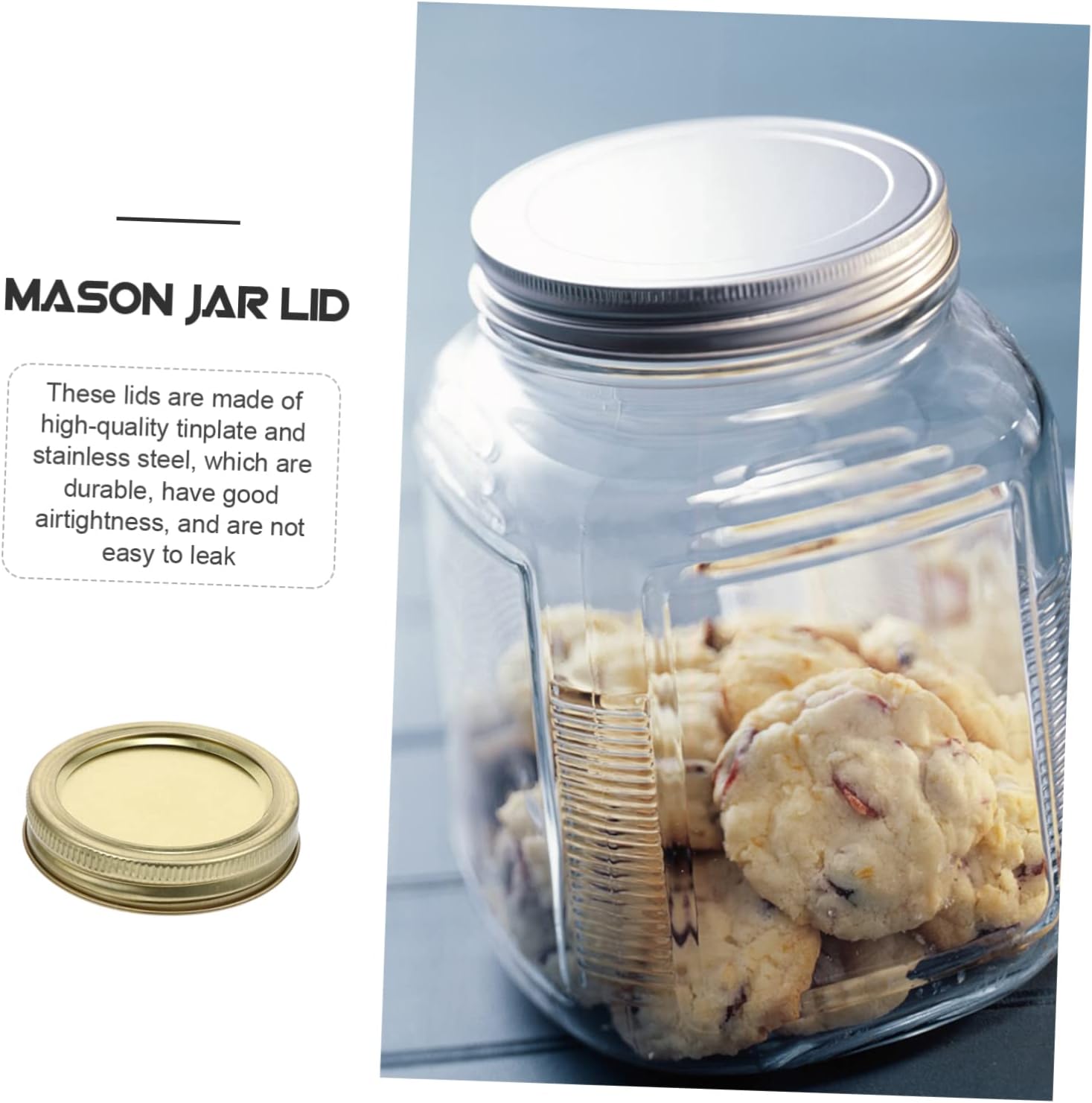20Pcs Stainless Steel Mason Jar Sip Lids Bands - Easy Open Close, Food-Grade Tinplate