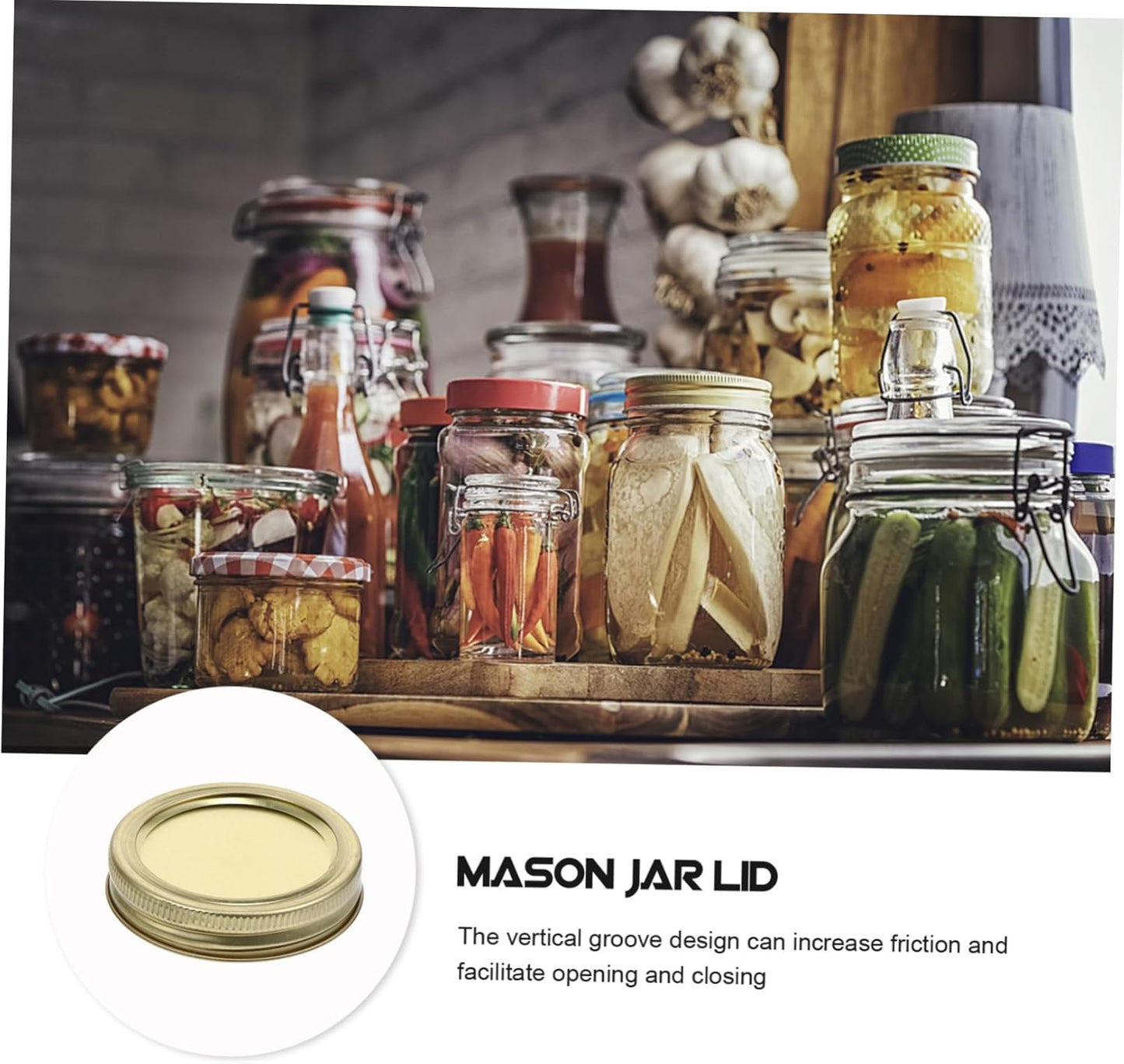 20Pcs Stainless Steel Mason Jar Sip Lids Bands - Easy Open Close, Food-Grade Tinplate