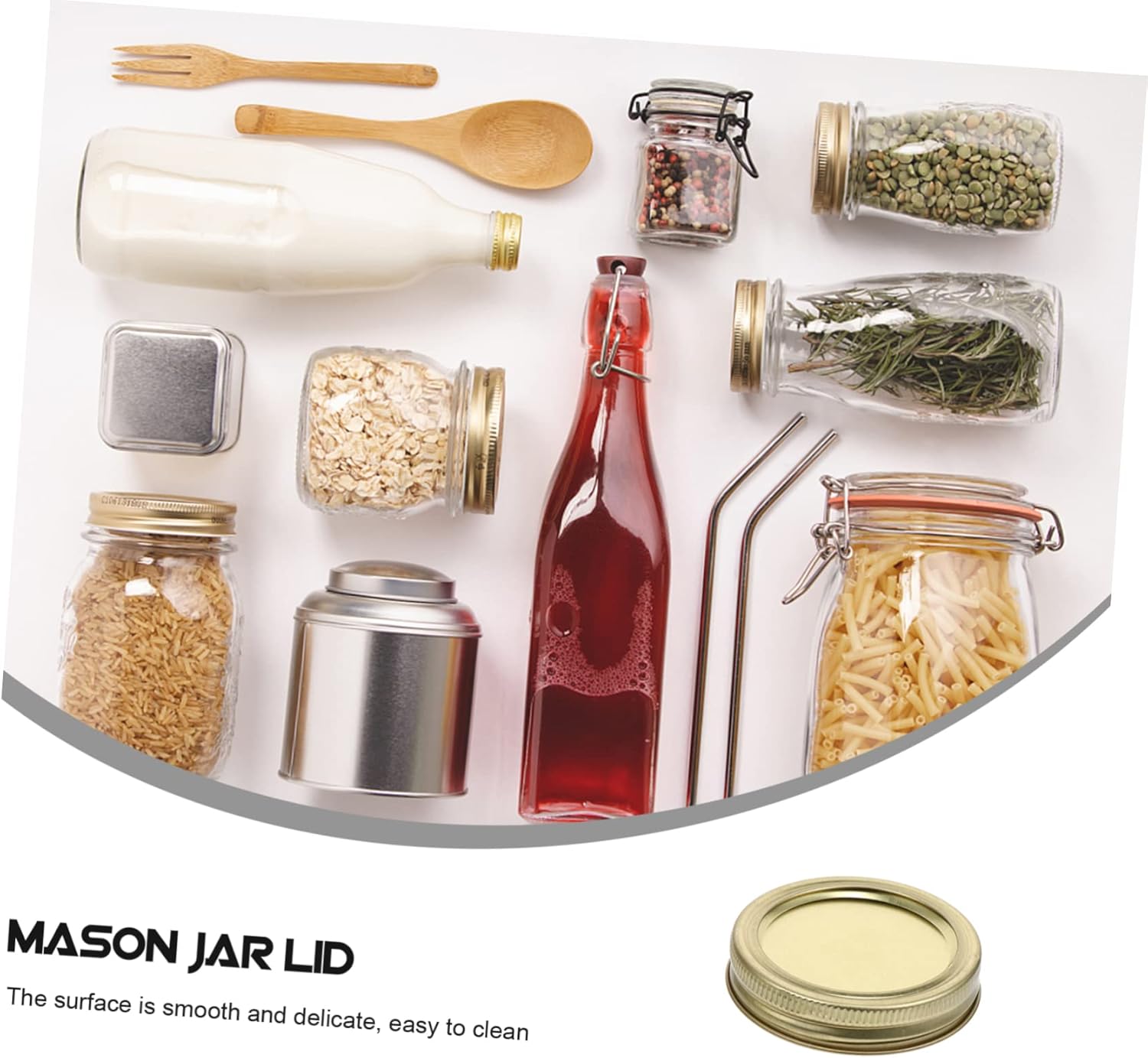 20Pcs Stainless Steel Mason Jar Sip Lids Bands - Easy Open Close, Food-Grade Tinplate