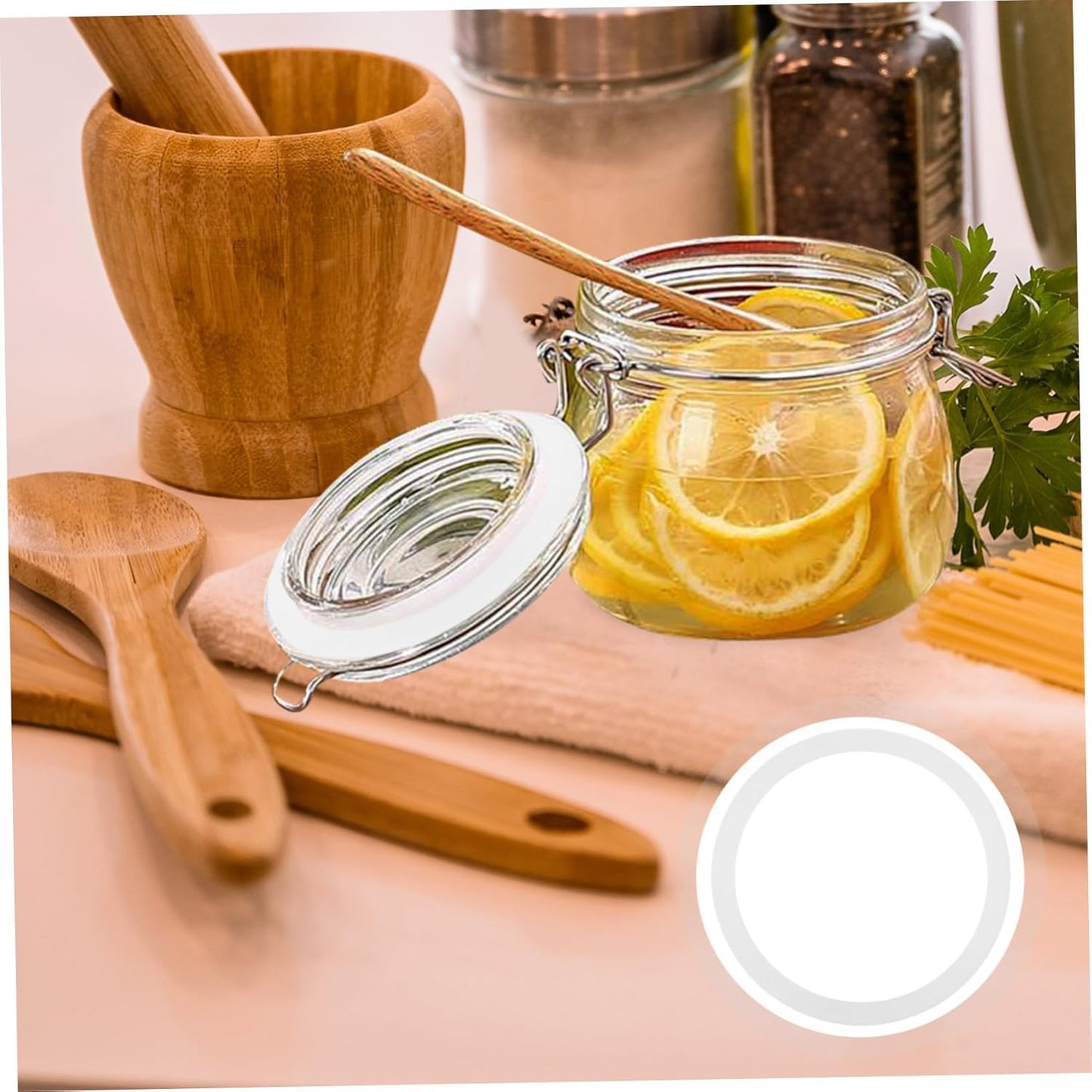 20pcs*2 Regular Mouth Mason Jar Vacuum Sealing Lids - White - 2 Sets of Canning Rings for Mason Jars