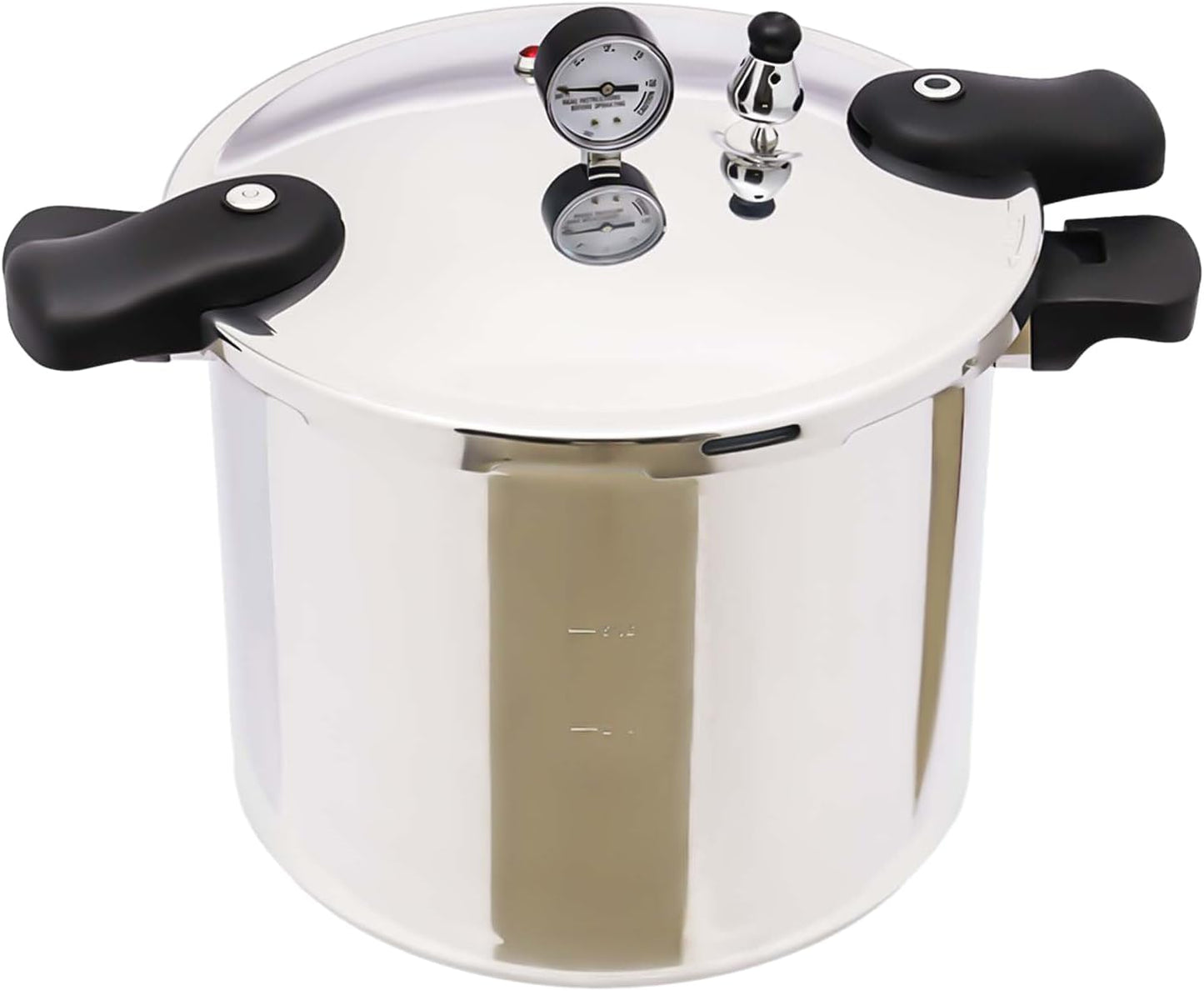 22L Aluminium Pressure Cooker with Steam Gauge for Kitchen Steaming and Stewing - Versatile Cookware for Preserving and Canning