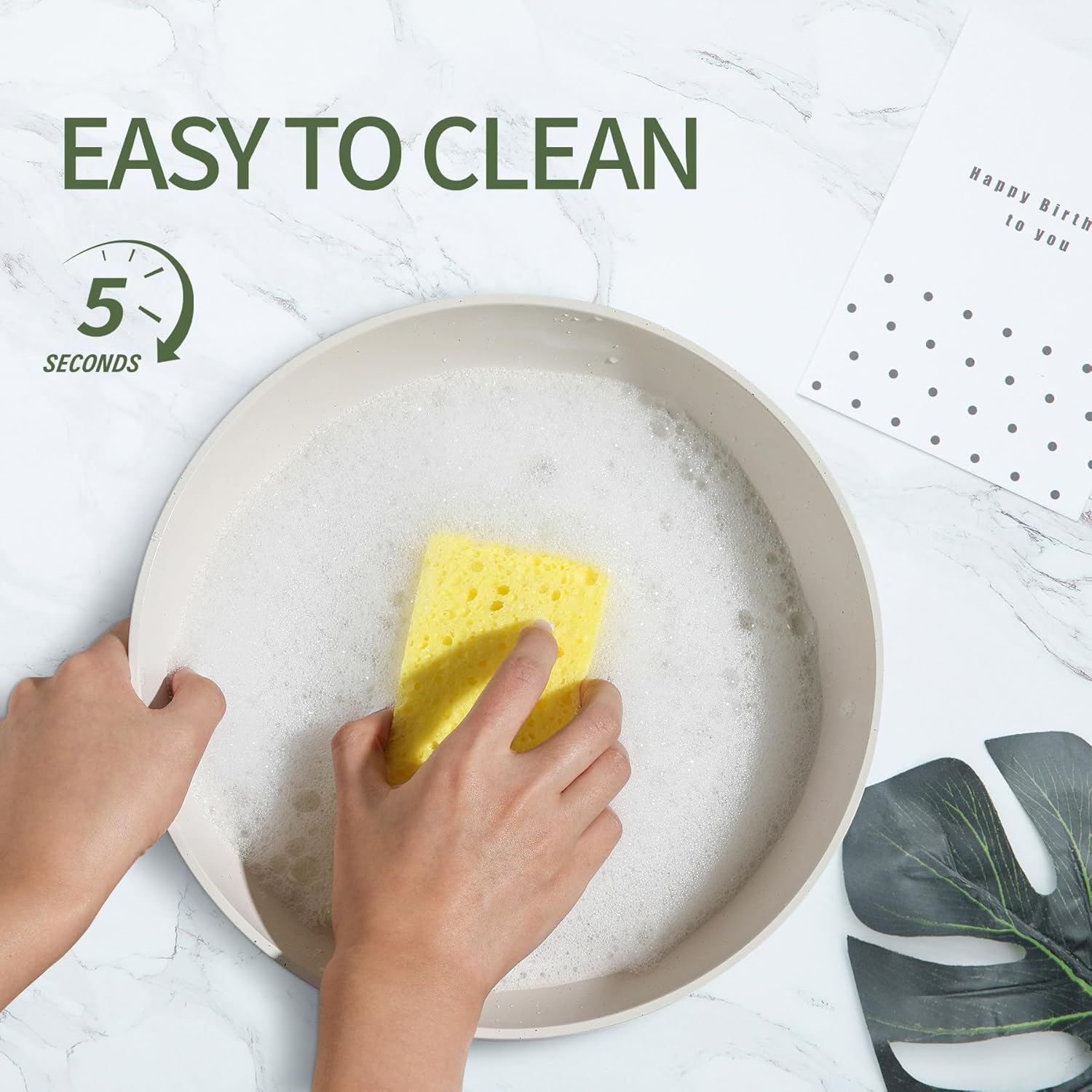 23-Piece Ceramic Pots and Pans Set with Nonstick Detachable Handles for Induction Cooking - Includes Frying Pans, Saucepans, and Oven-Safe Cookware