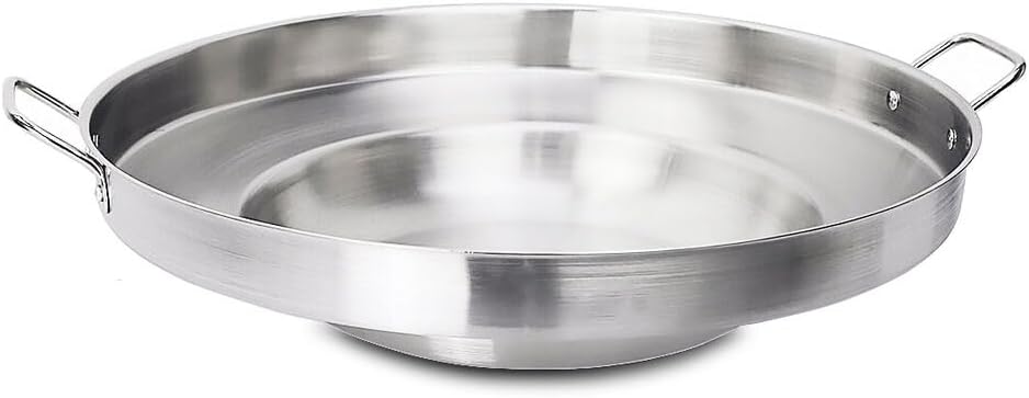 23" Stainless Steel Disc Cooker Griddle Fryer for Tacos & Tortillas, Heavy Duty Cookware for Camping & Griddle Cooking