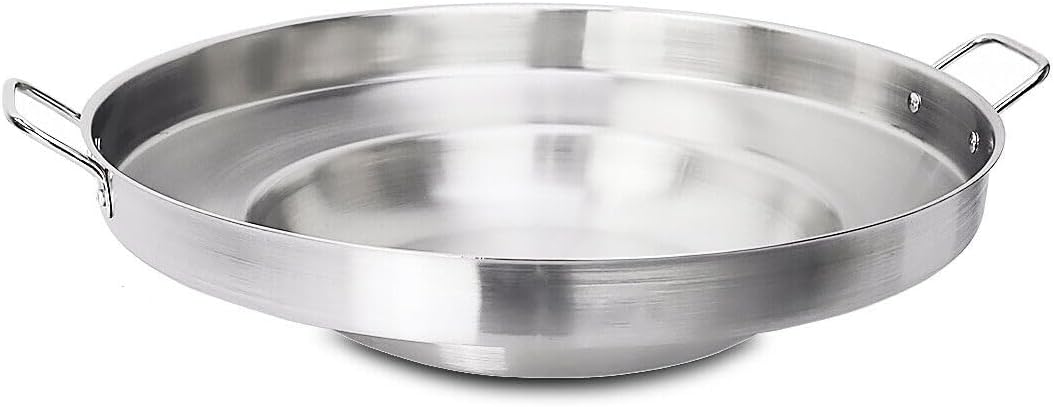 23" Stainless Steel Disc Cooker Griddle Fryer for Tacos & Tortillas, Heavy Duty Cookware for Camping & Griddle Cooking