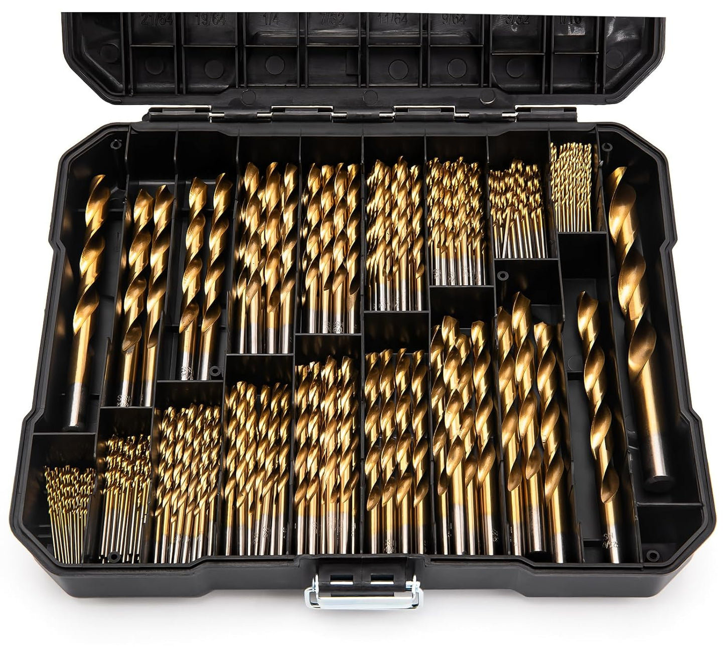 230-Piece Titanium Twist Drill Bit Set for Metal and Wood - High Speed Steel Kit for Wood, Aluminum, Metal, Plastic - Storage Case Included