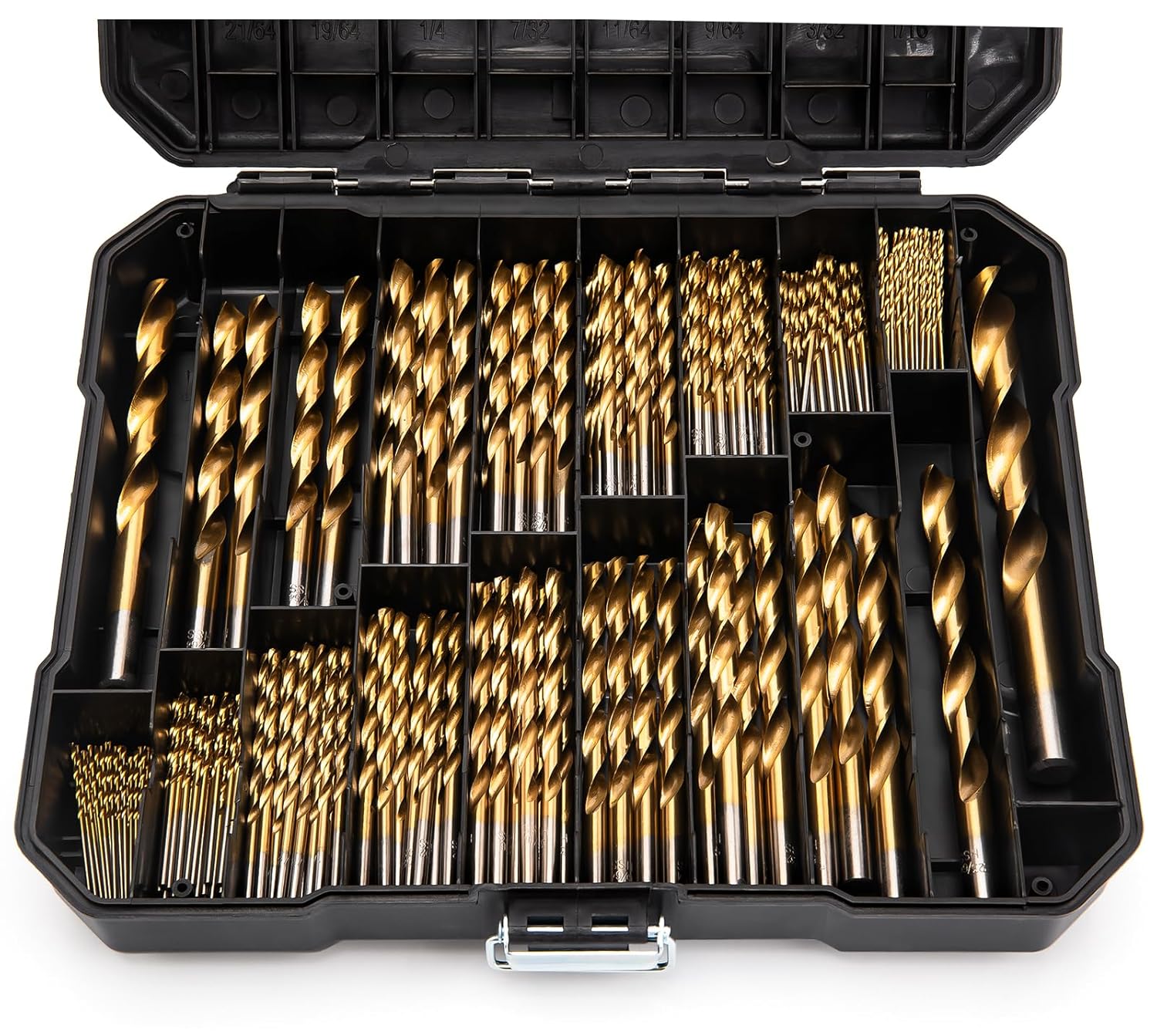 230-Piece Titanium Twist Drill Bit Set for Metal and Wood - High Speed Steel Kit for Wood, Aluminum, Metal, Plastic - Storage Case Included