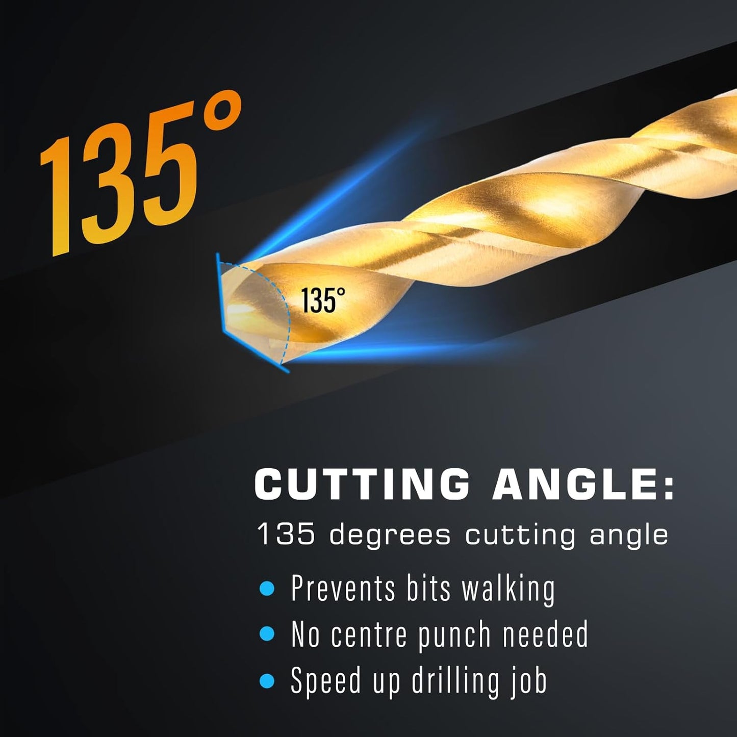 230-Piece Titanium Twist Drill Bit Set for Metal and Wood - High Speed Steel Kit for Wood, Aluminum, Metal, Plastic - Storage Case Included