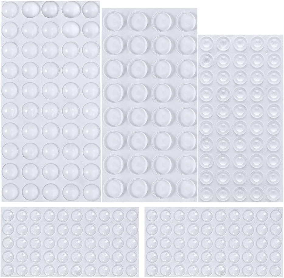 232 Clear Rubber Feet Adhesive Bumper Pads - Furniture Buffer Pads for Doors, Cabinets, Drawers - Self Stick - AUSTOR