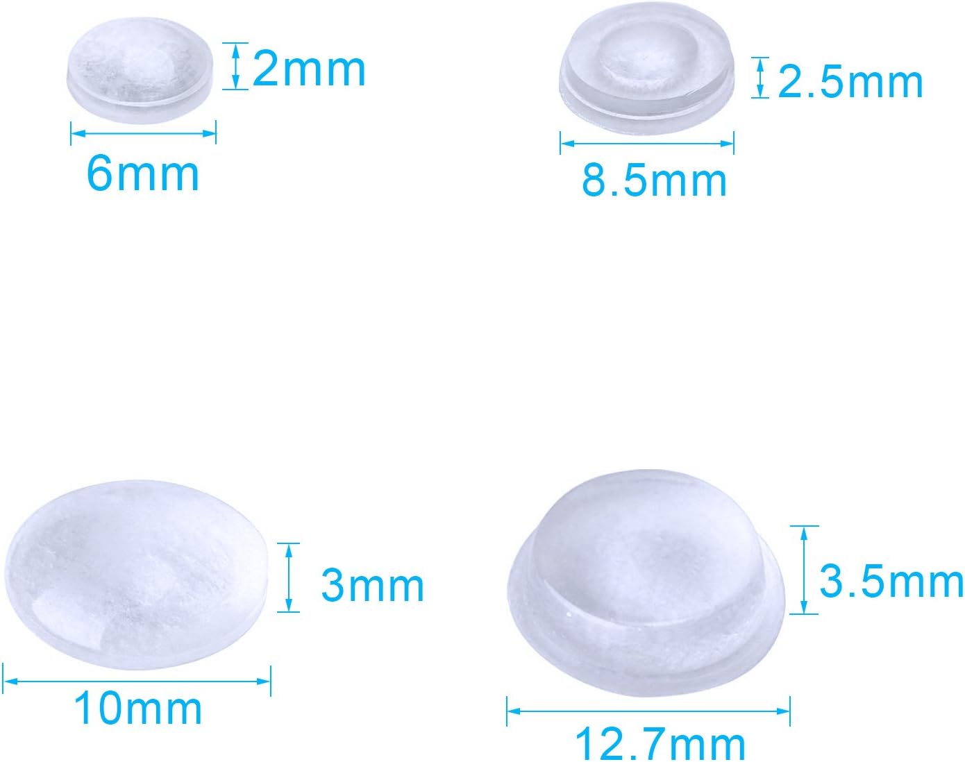 232 Clear Rubber Feet Adhesive Bumper Pads - Furniture Buffer Pads for Doors, Cabinets, Drawers - Self Stick - AUSTOR