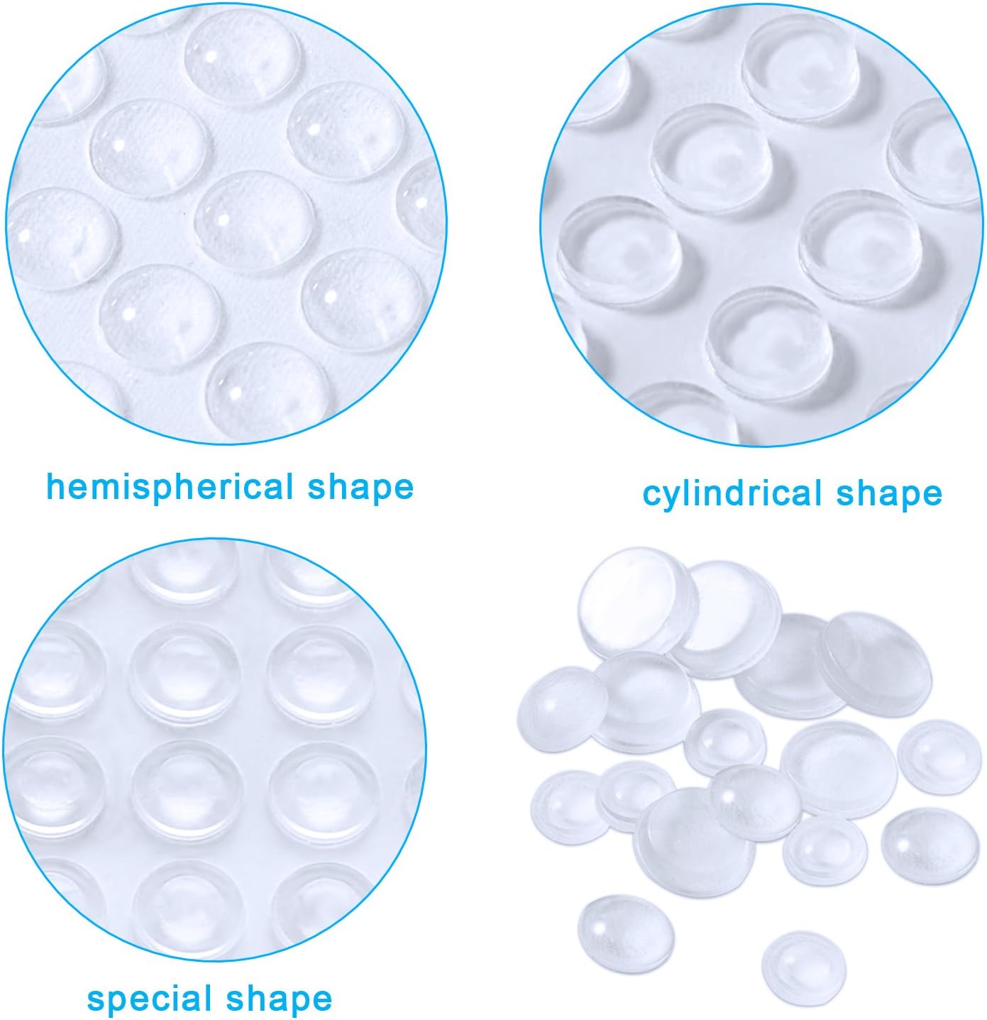 232 Clear Rubber Feet Adhesive Bumper Pads - Furniture Buffer Pads for Doors, Cabinets, Drawers - Self Stick - AUSTOR