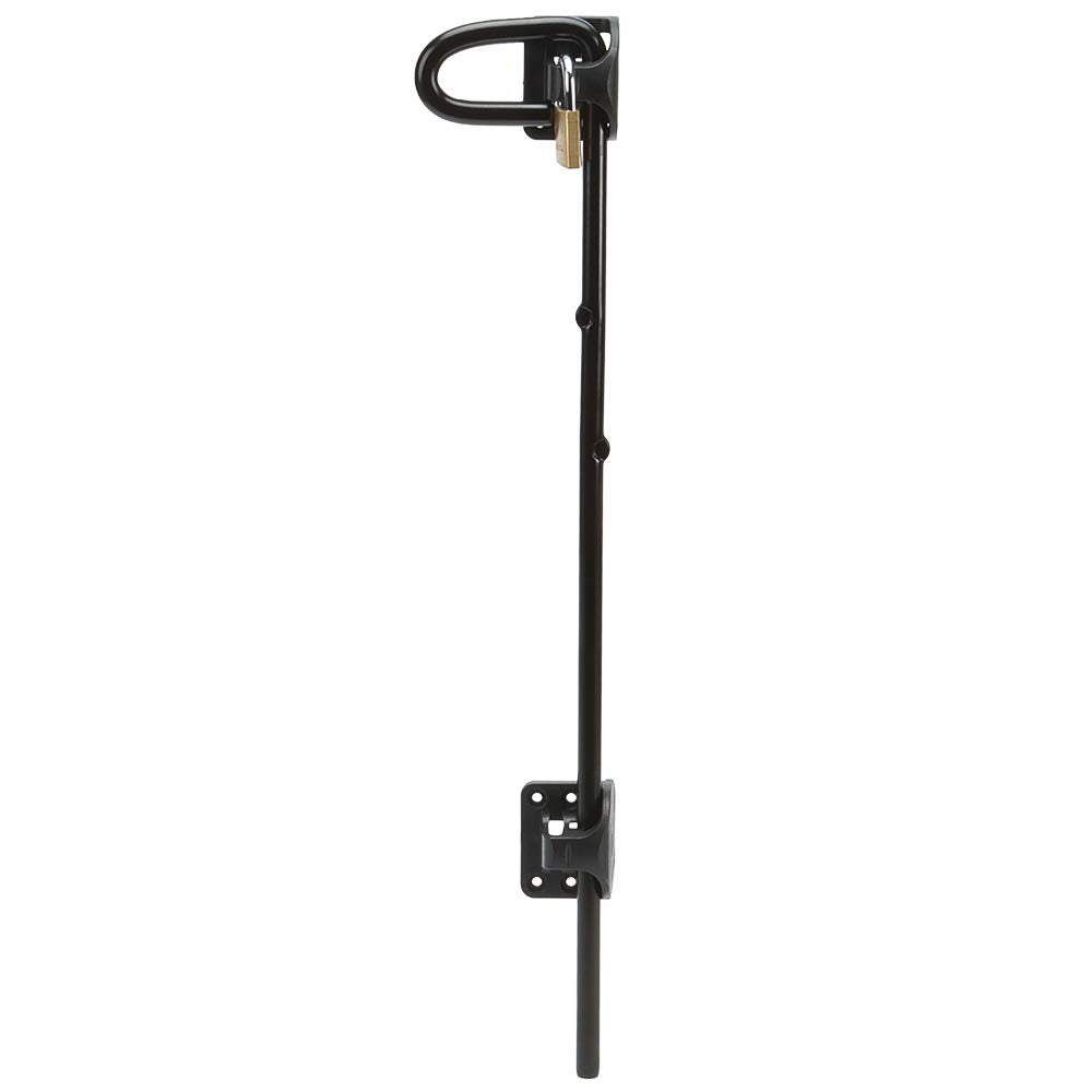 24" D&D QB124 Q-Bolt Drop Bolt for Square Post Metal Gates - Padlockable with Padlock Storage