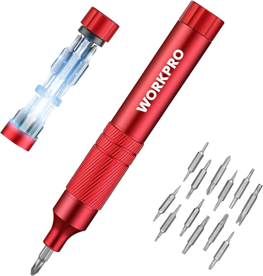 24-in-1 Precision Screwdriver Set with Tough S2 Steel Bits - Ideal for Eyeglass, Watch, Laptop, Phone, Jewelry - Red