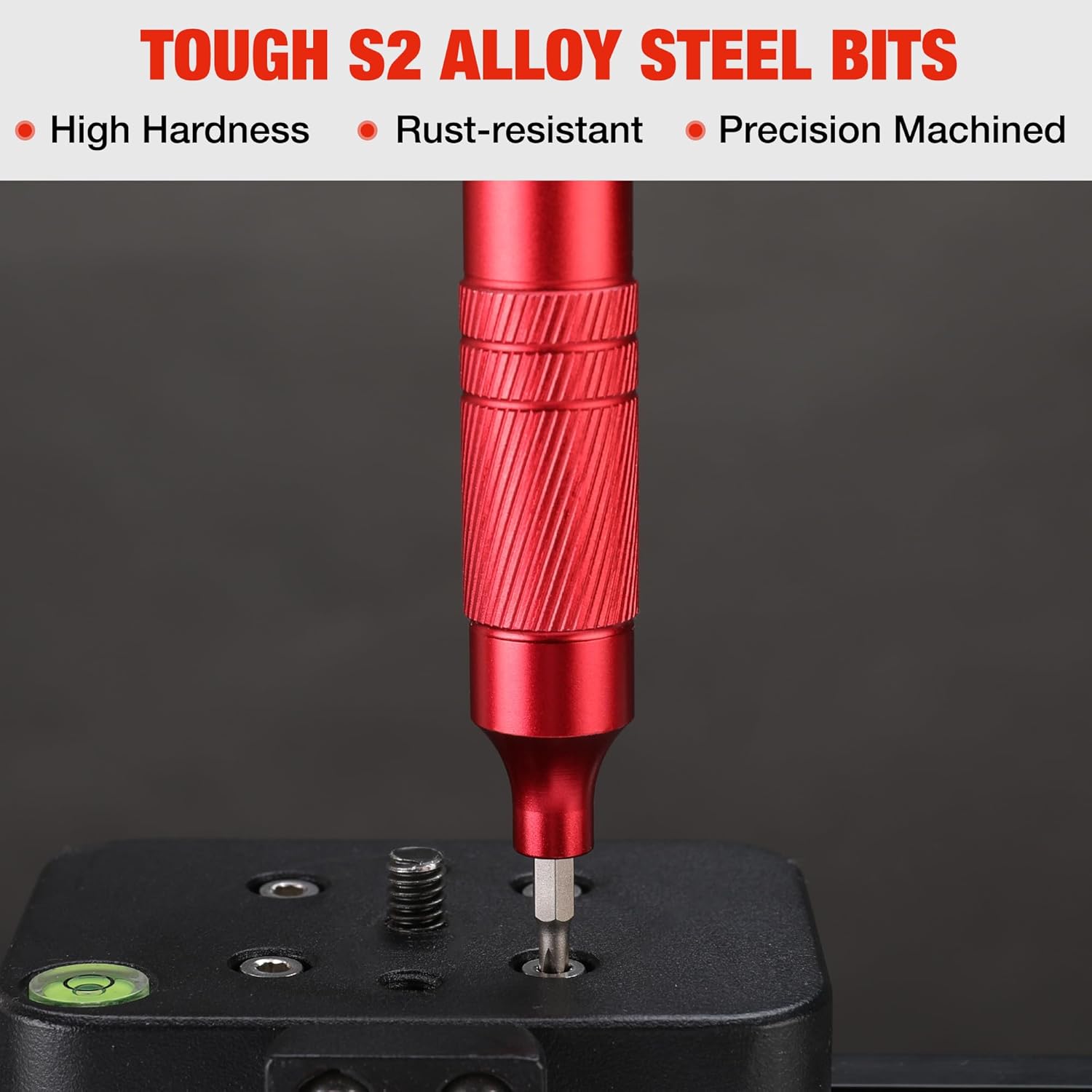 24-in-1 Precision Screwdriver Set with Tough S2 Steel Bits - Ideal for Eyeglass, Watch, Laptop, Phone, Jewelry - Red
