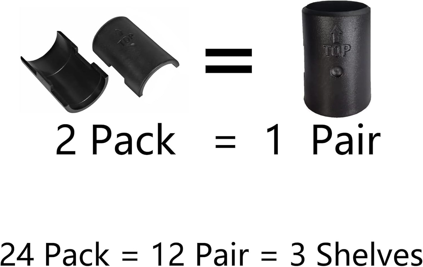 24 Pack 1" Post Wire Shelf Clips - Replacement Shelving Sleeves for WAFJAMF Wire Shelving System