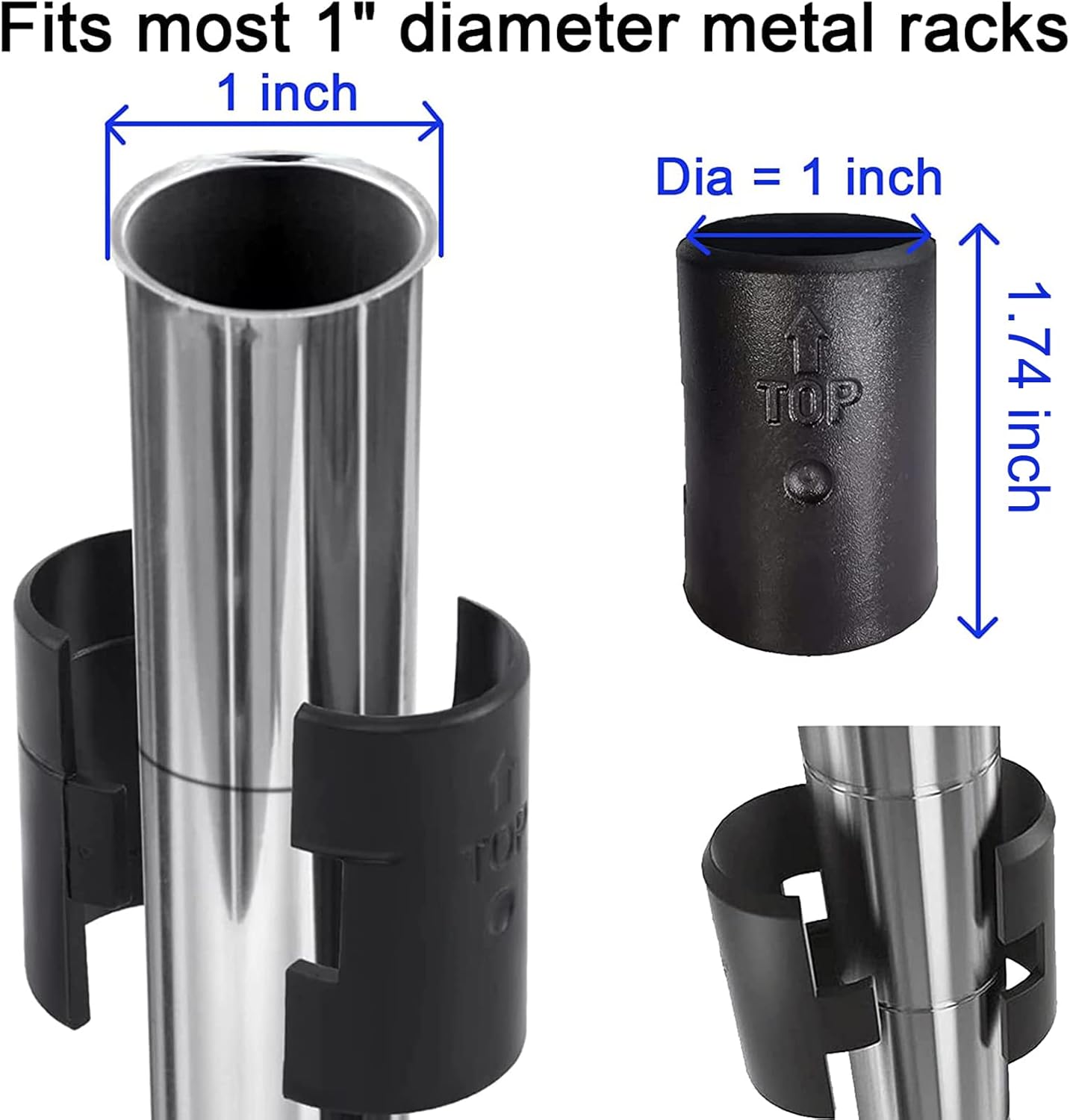 24 Pack 1" Post Wire Shelf Clips - Replacement Shelving Sleeves for WAFJAMF Wire Shelving System