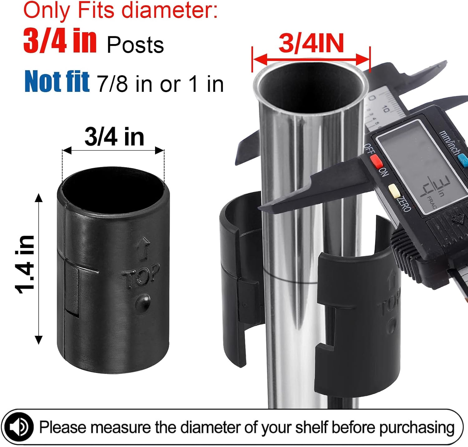 24 Pack 3/4" Wire Shelving Post Clips with 12 Pairs of Plastic Shelf Locking Clips - Replacement Parts and Accessories for Wire Shelving