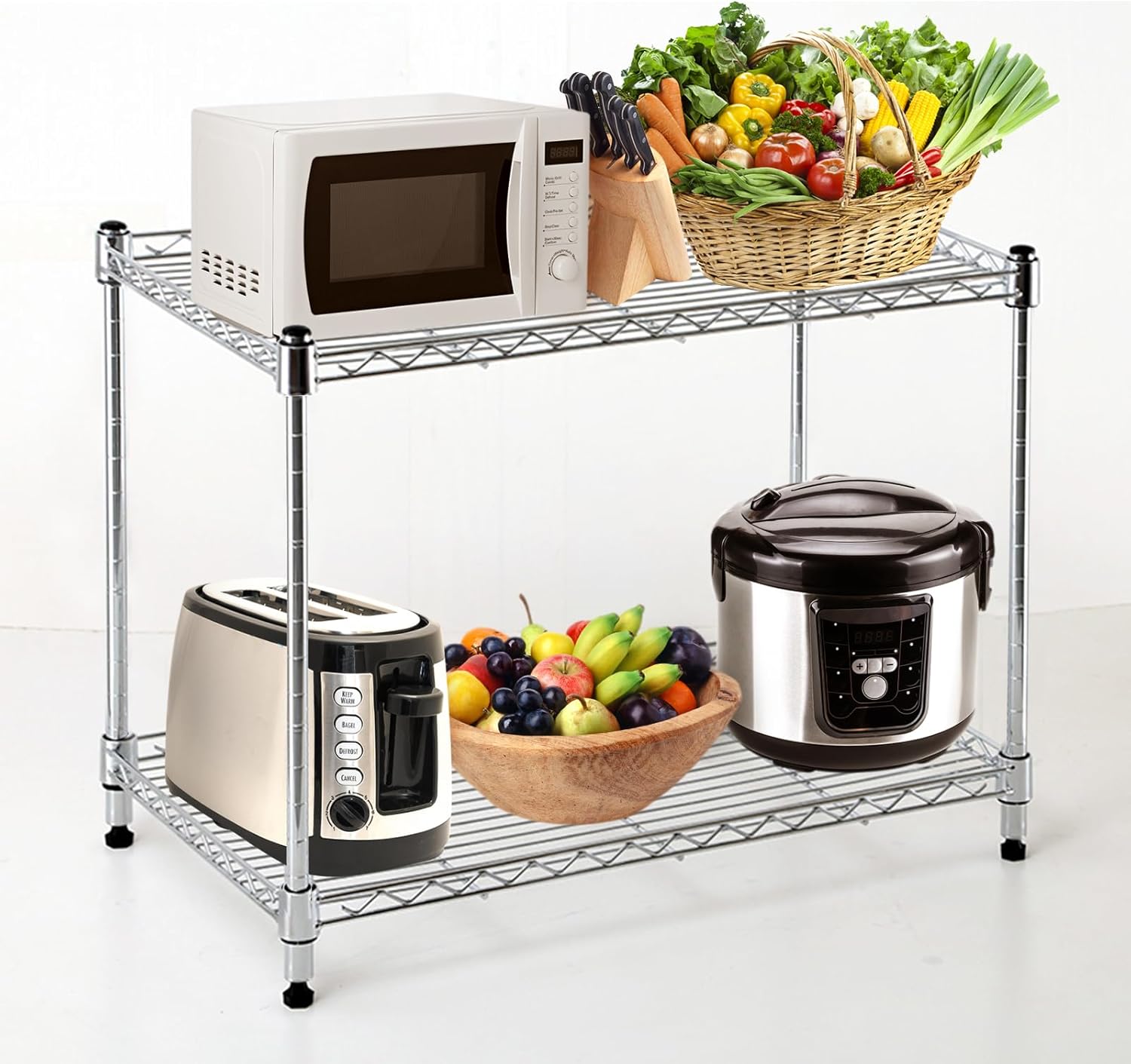 24 Pack 3/4" Wire Shelving Post Clips with 12 Pairs of Plastic Shelf Locking Clips - Replacement Parts and Accessories for Wire Shelving