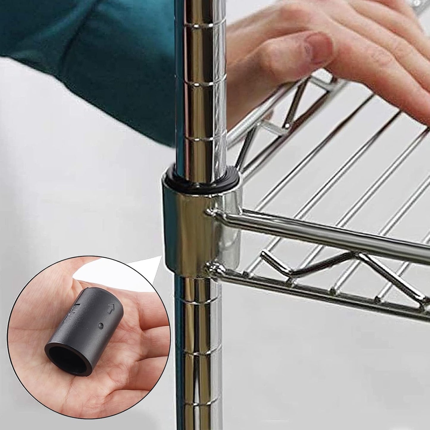 24 Pack 3/4" Wire Shelving Post Clips with 12 Pairs of Plastic Shelf Locking Clips - Replacement Parts and Accessories for Wire Shelving