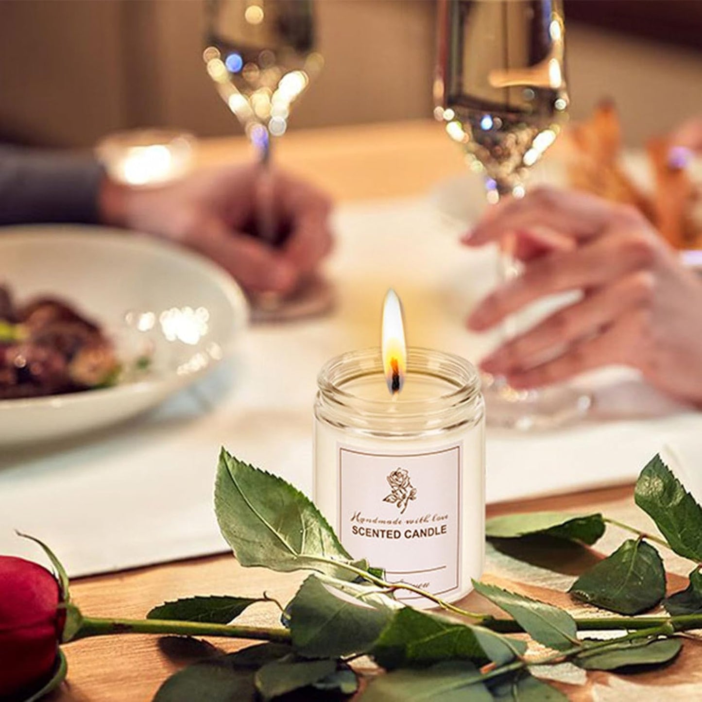 24 Pack 8 OZ Thick Glass Jars with Metal Lids for Candle Making and Food Storage