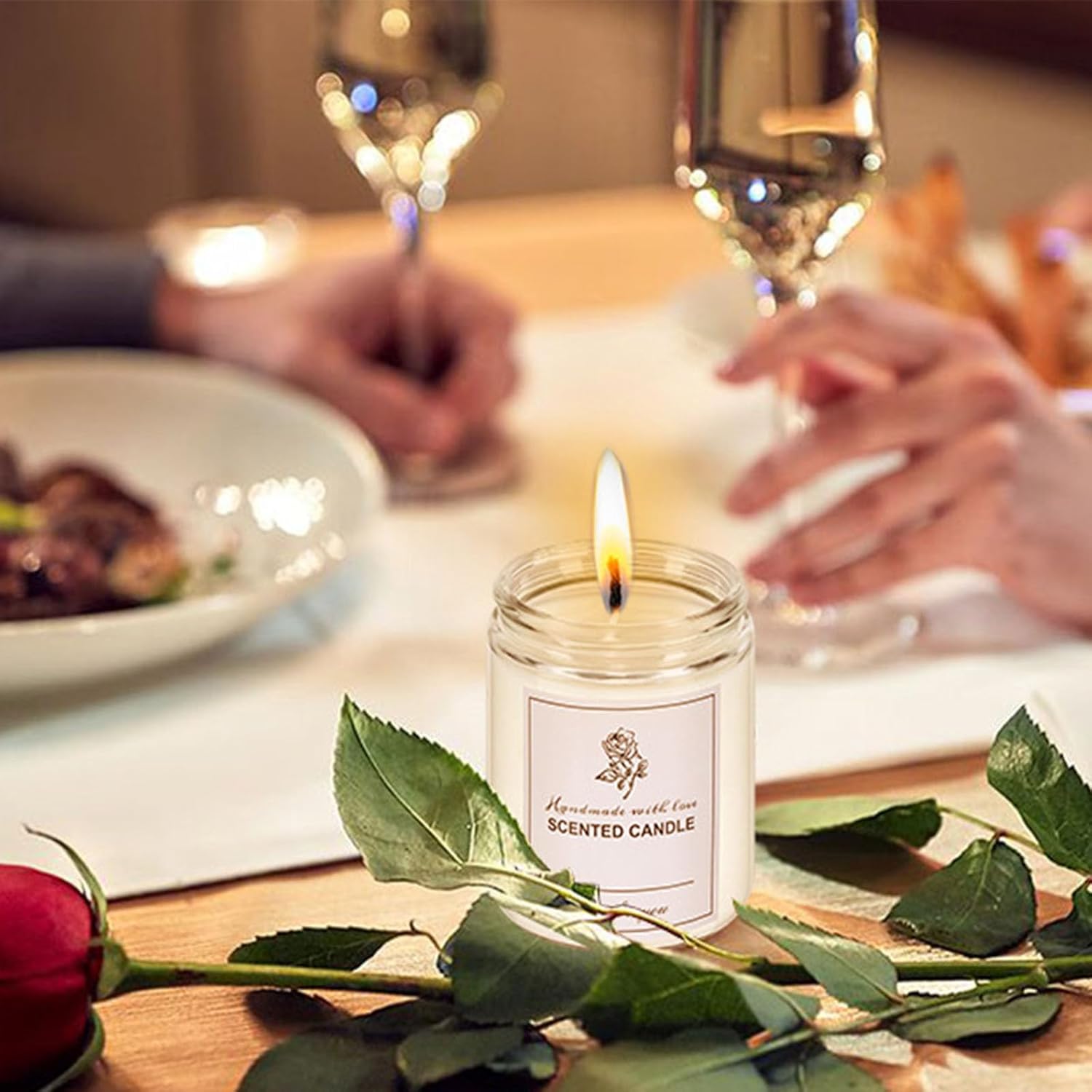 24 Pack 8 OZ Thick Glass Jars with Metal Lids for Candle Making and Food Storage