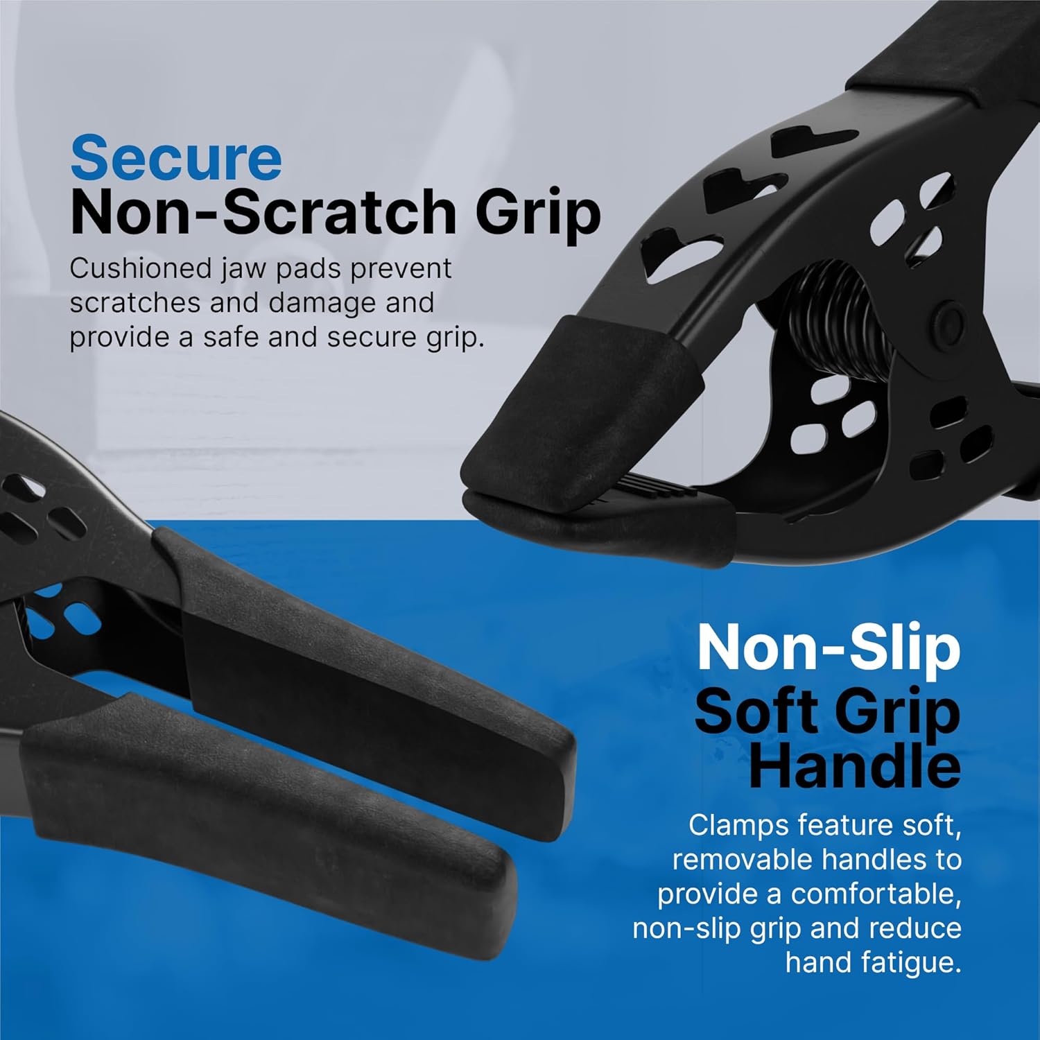 24 Pack of 6" Super Heavy Duty Spring Clamps with 2.5" Jaw Opening - All Black Metal