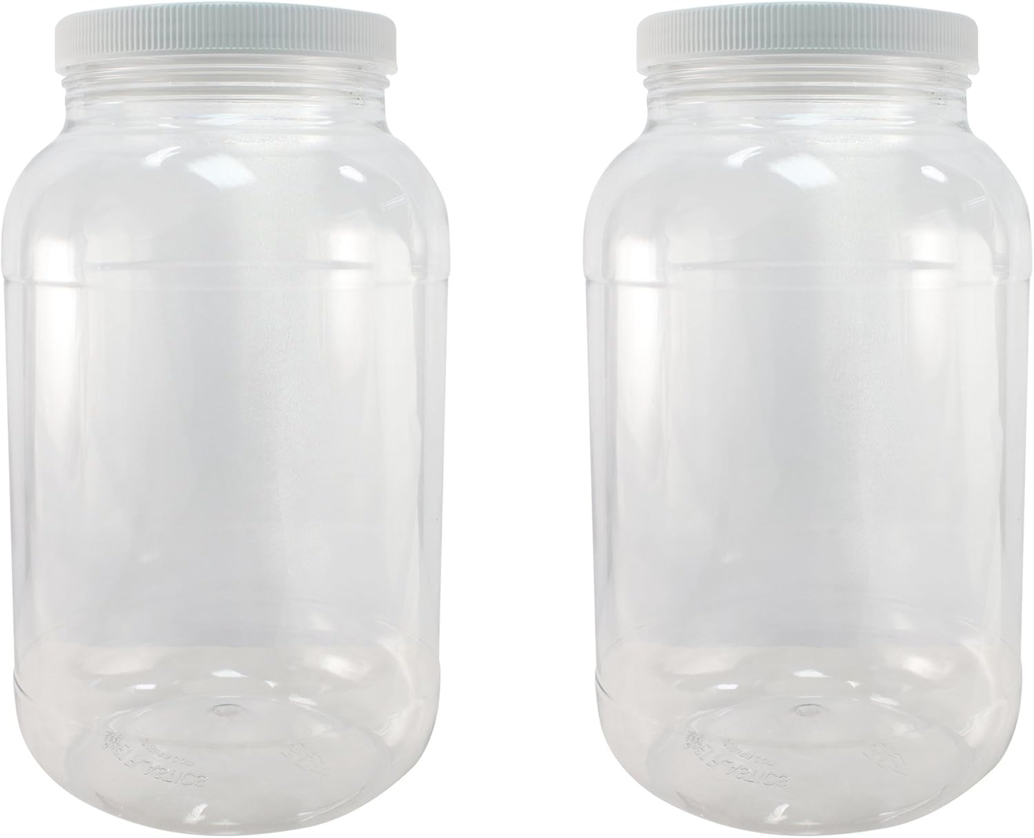 24 Pack Pinnacle Mercantile 1 Gallon Plastic Jars with Screw-On Lined Lids - Wide Mouth Food Storage Containers