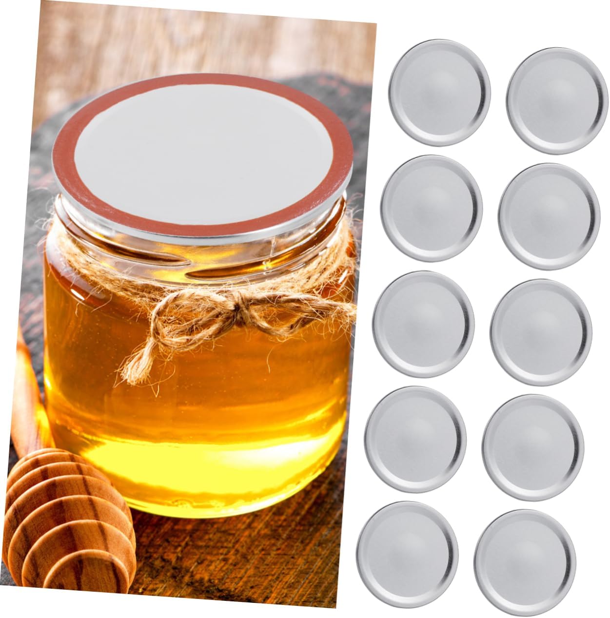 24-Piece Regular Mouth Canning Jar Lid Set with Cookie Labels - Clear Sealing Caps for Wide Mouth Mason Jars