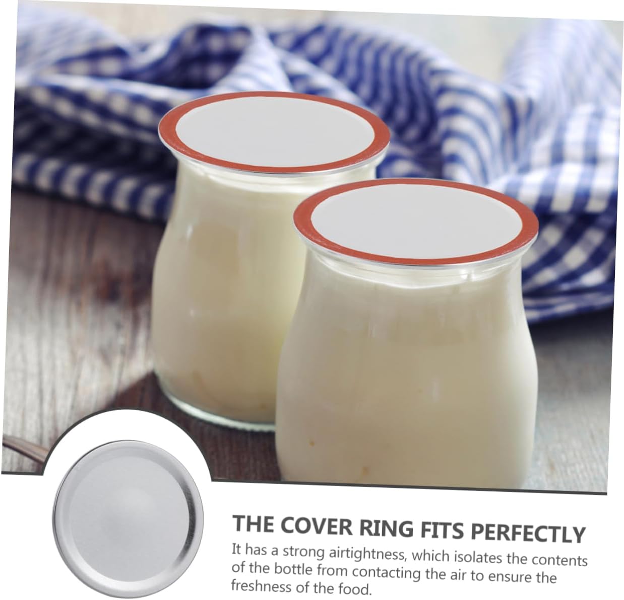 24-Piece Regular Mouth Canning Jar Lid Set with Cookie Labels - Clear Sealing Caps for Wide Mouth Mason Jars