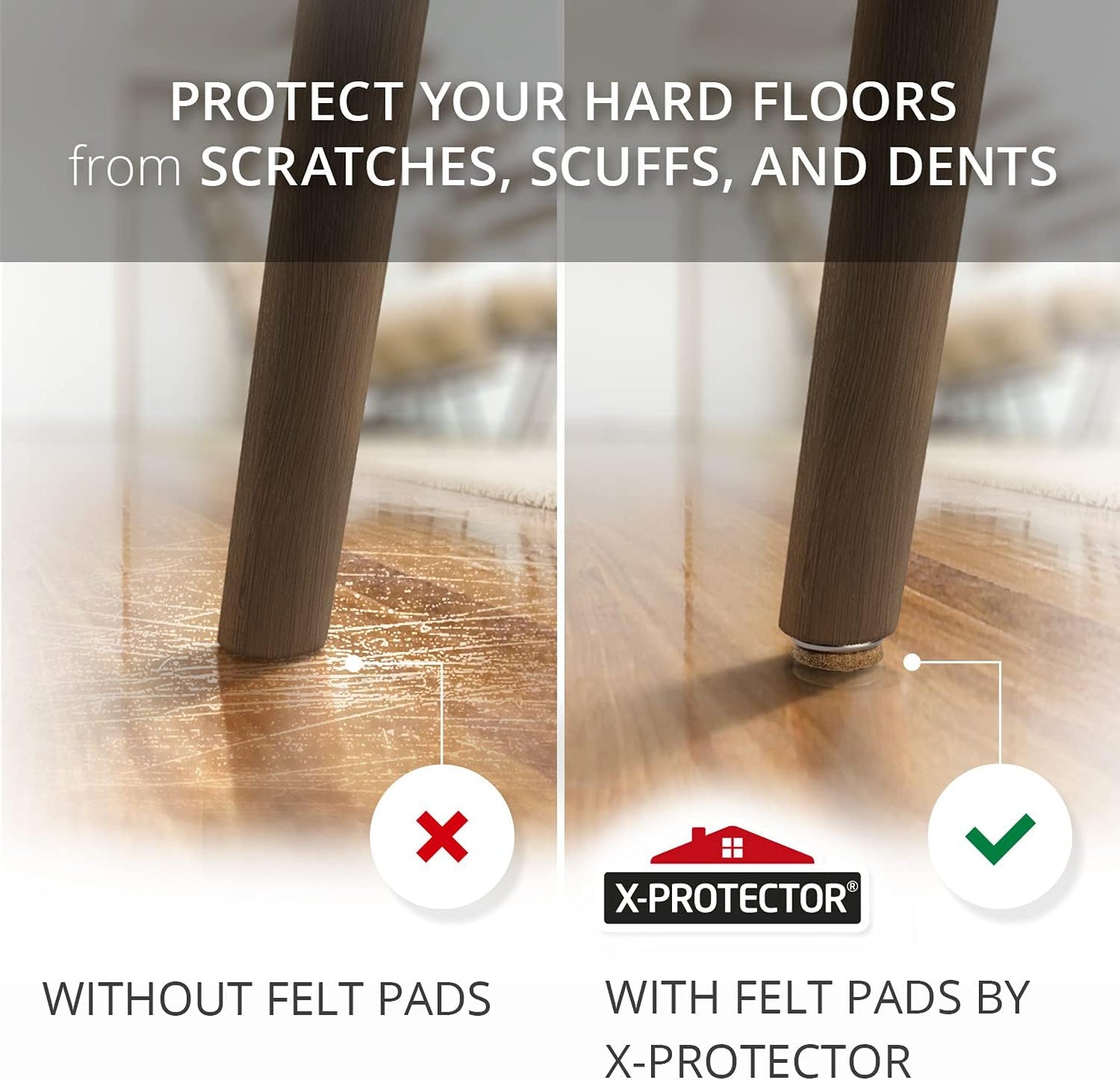 24 Screw-On Beige Felt Chair Pads 1.1" - Premium Furniture Glides for Hardwood Floors - Best Sliders for Furniture Legs