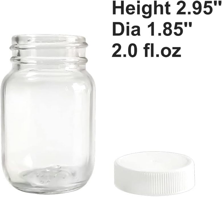24 Sets of GPK4ALL U-Pack 2oz Mason Jars with White Lids for Honey, Jam, and Spices