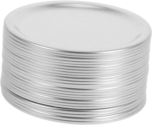 24 Silver Wide Mouth Mason Jar Sealing Lids - 10 Sets of Canning Lids for Regular and Wide Mouth Jars with Strainer Lid
