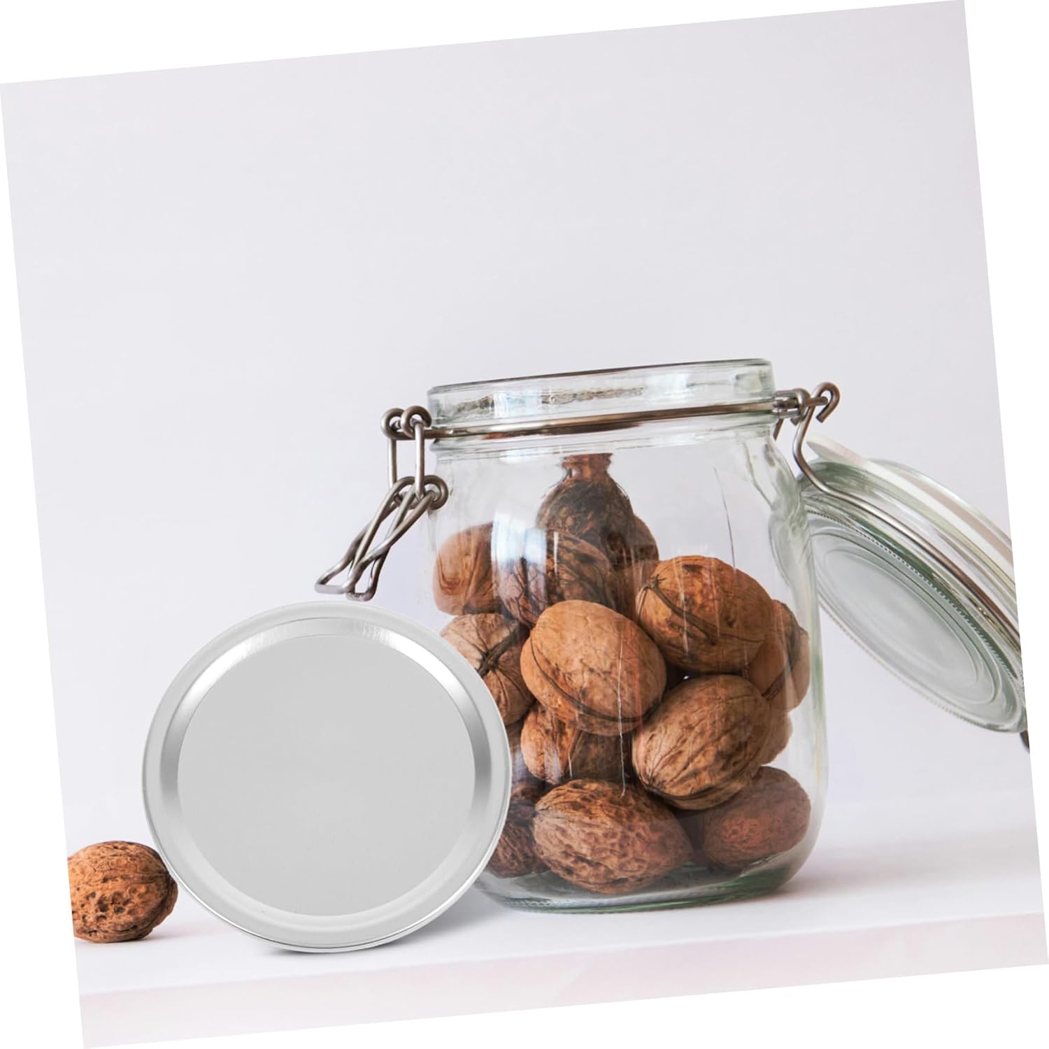 24 Silver Wide Mouth Mason Jar Sealing Lids - 10 Sets of Canning Lids for Regular and Wide Mouth Jars with Strainer Lid