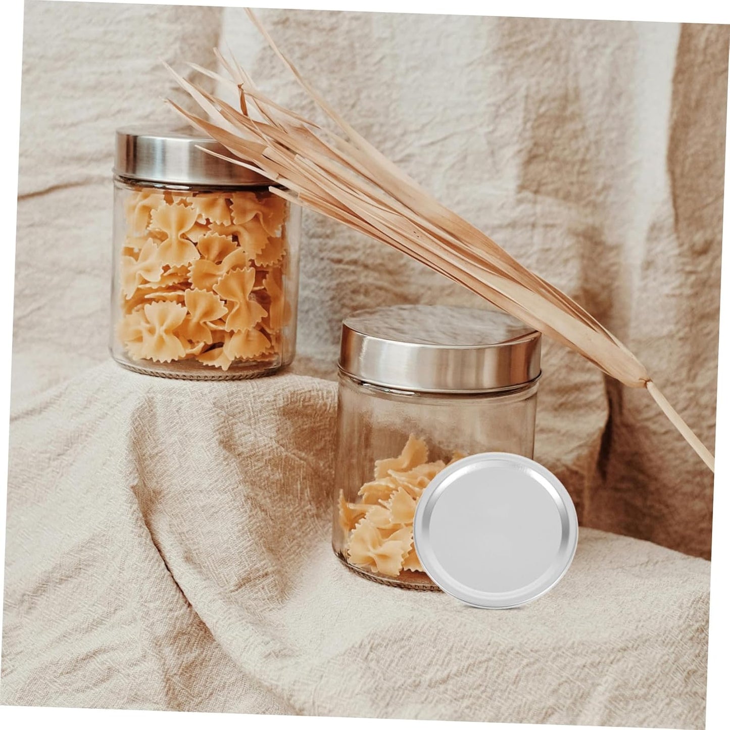 24 Silver Wide Mouth Mason Jar Sealing Lids - 10 Sets of Canning Lids for Regular and Wide Mouth Jars with Strainer Lid