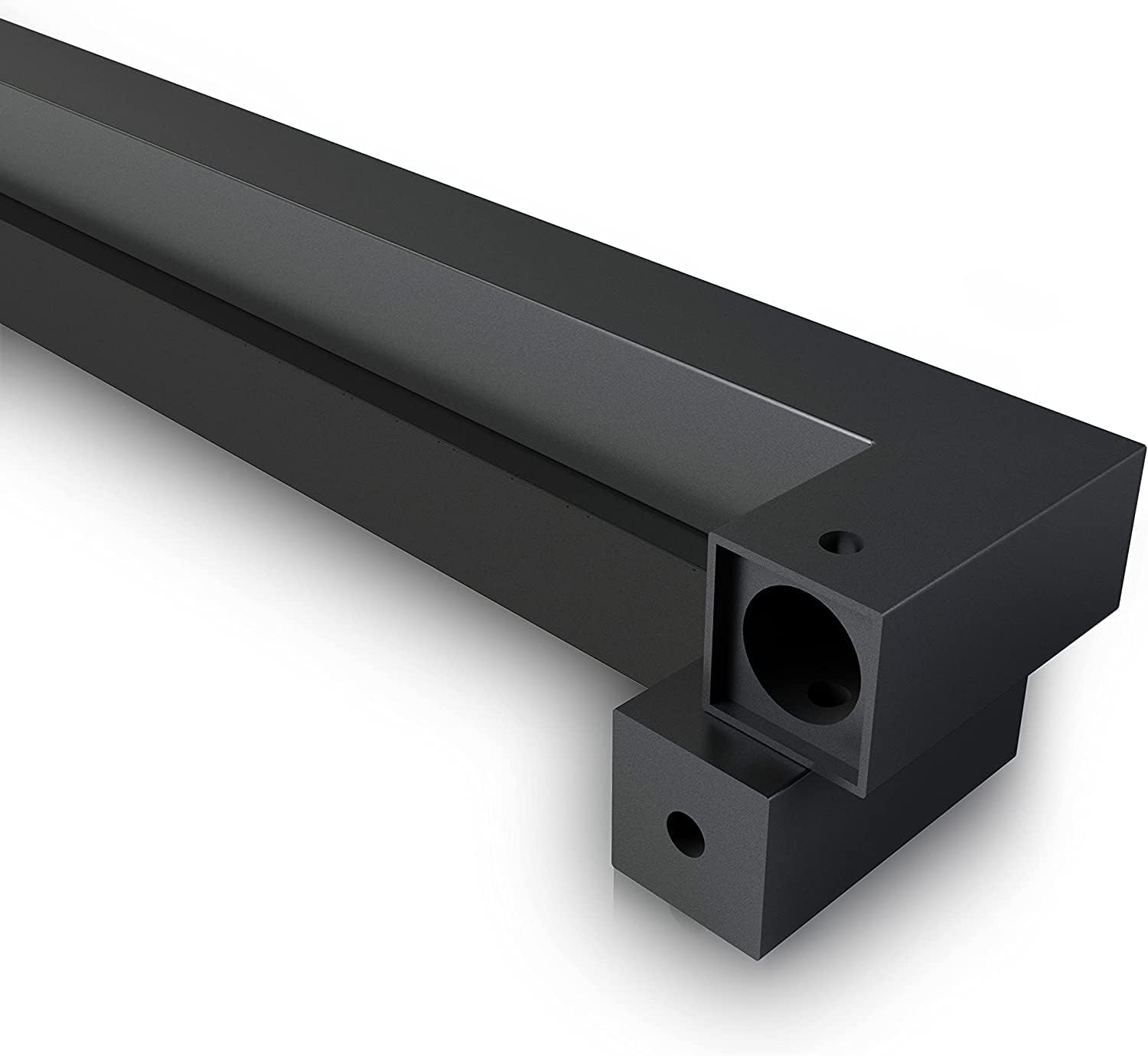 24" Stainless Steel Square Commercial Barn Door Pull Handle Set - Matte Black Finish for Entry Office, Store Front, or Garage