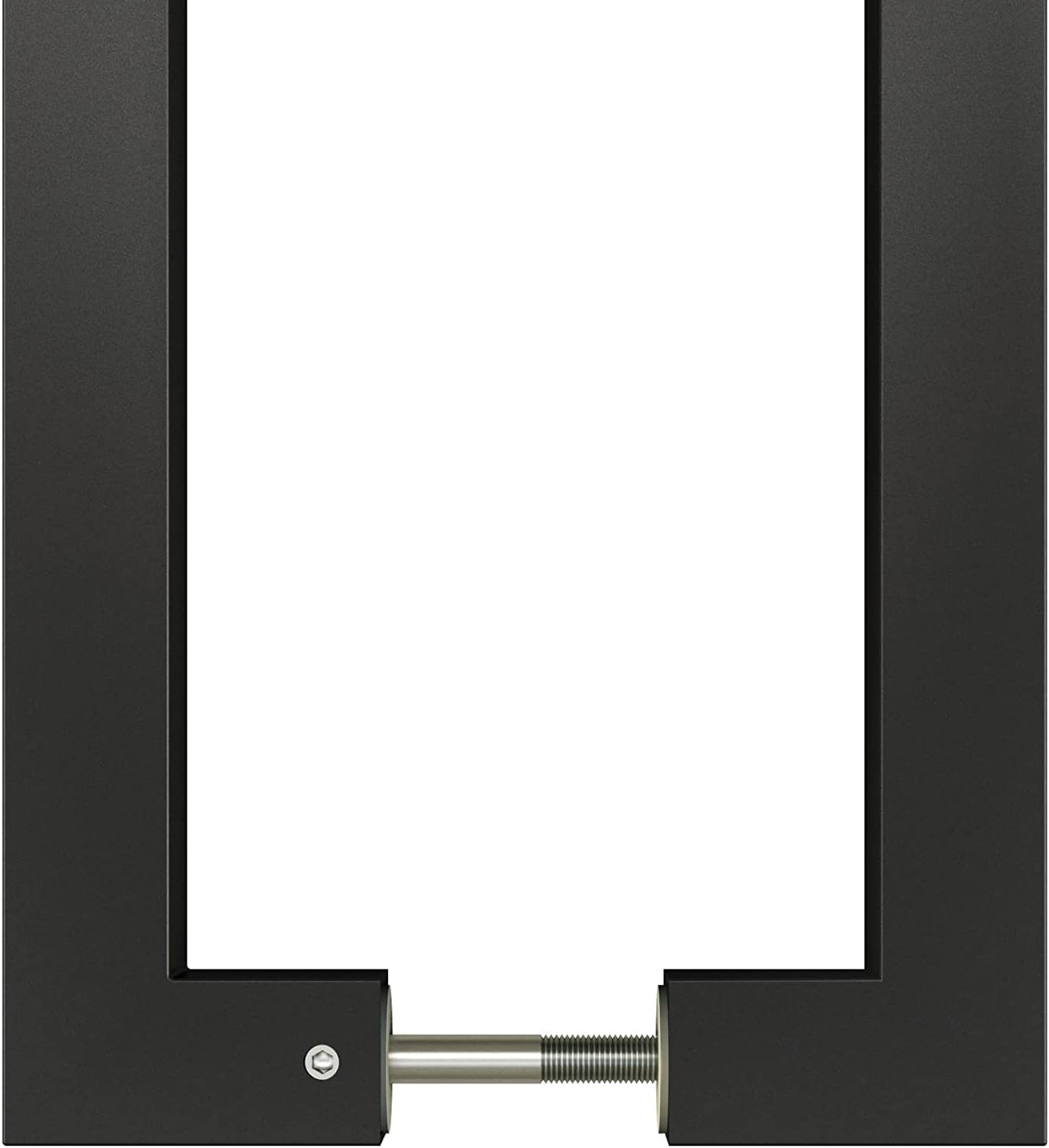 24" Stainless Steel Square Commercial Barn Door Pull Handle Set - Matte Black Finish for Entry Office, Store Front, or Garage