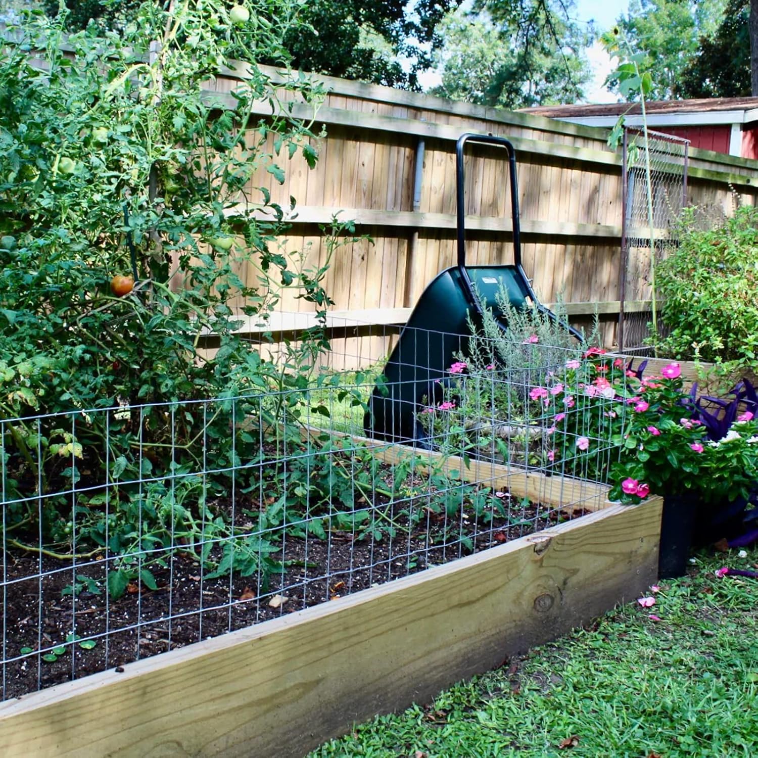 24'' x 50' 1-inch Black Vinyl Coated Welded Fence Mesh - 16 Gauge Hardware Cloth for Home & Garden Fence