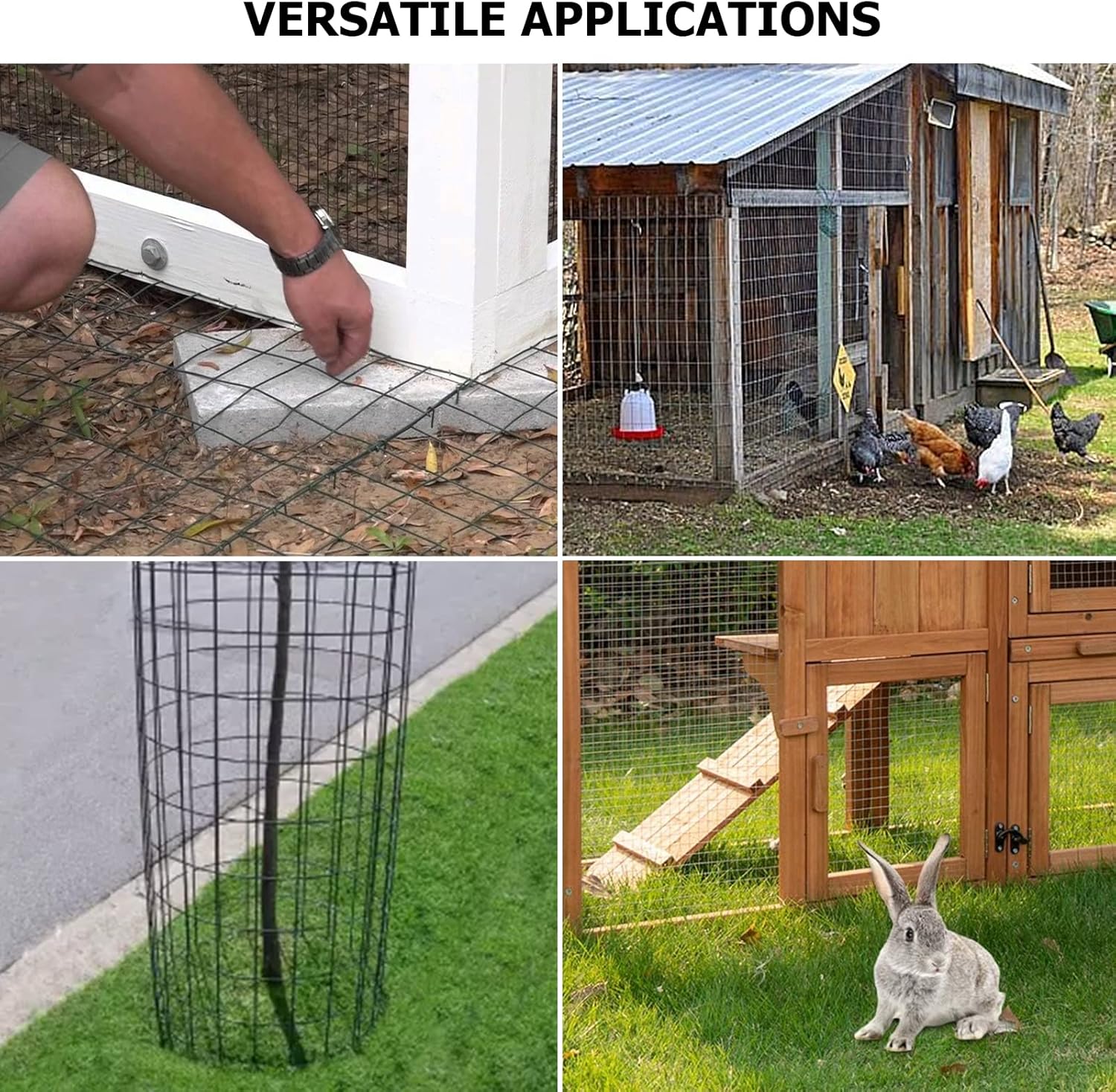 24'' x 50' 1-inch Black Vinyl Coated Welded Fence Mesh - 16 Gauge Hardware Cloth for Home & Garden Fence