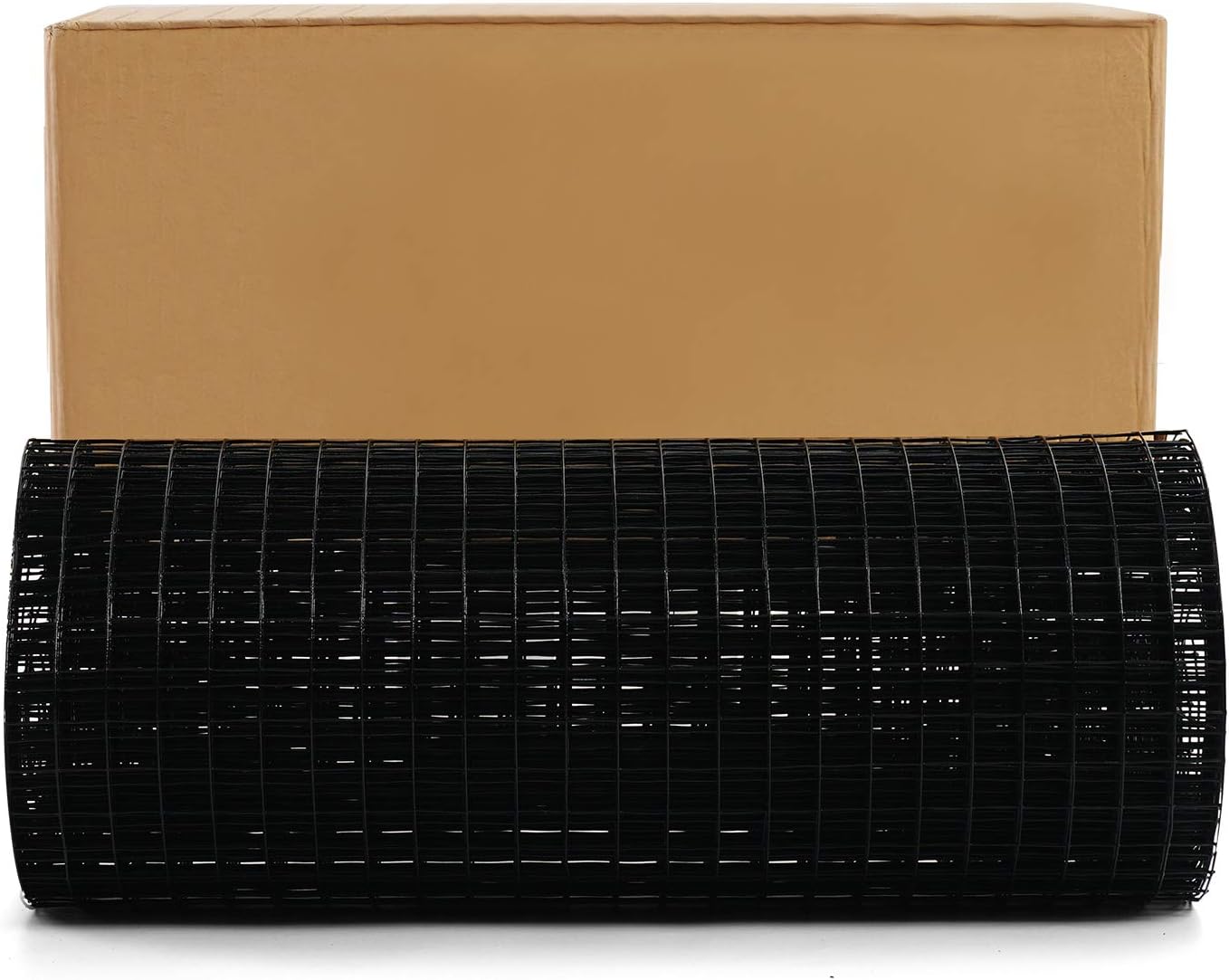 24'' x 50' 1-inch Black Vinyl Coated Welded Fence Mesh - 16 Gauge Hardware Cloth for Home & Garden Fence