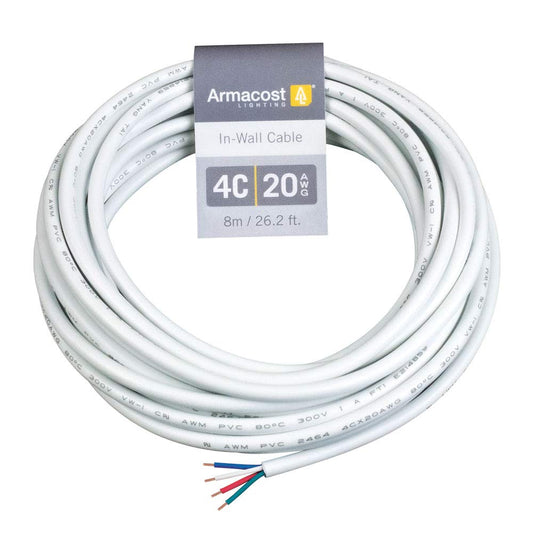 24ft Armacost Lighting 20AWG 4-Conductor Copper In-Wall Cable - 8m-Length - 774200