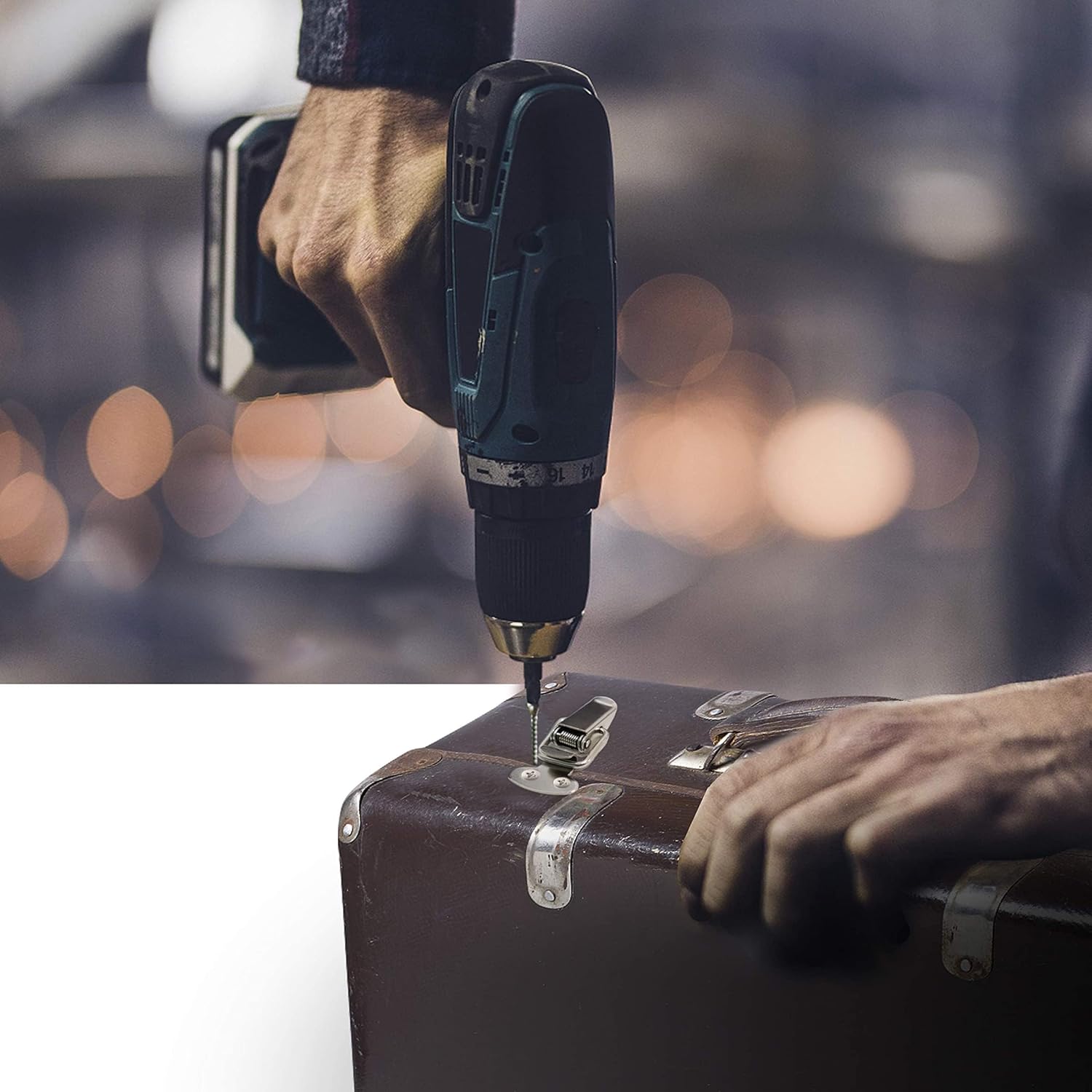 24pcs Small Stainless Steel Spring Toggle Lock Clasp Buckle Latch for Cabinet Boxes Wooden Cases - Silver