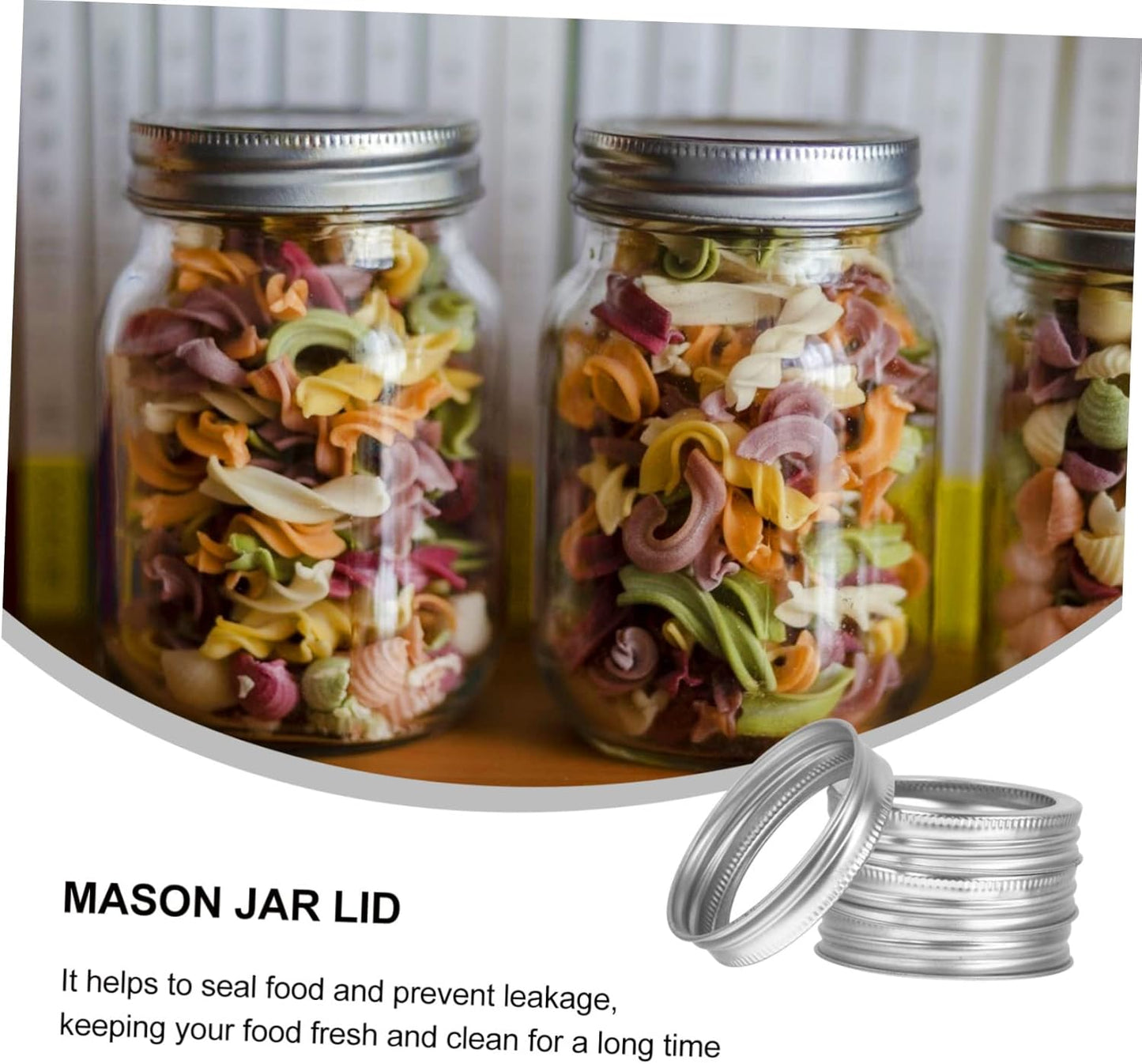 24PCS Split Type Mason Jar Lid Bands Covers for Standard Mouth 70mm Jars - Canning and Storage Bottle Cover Rings