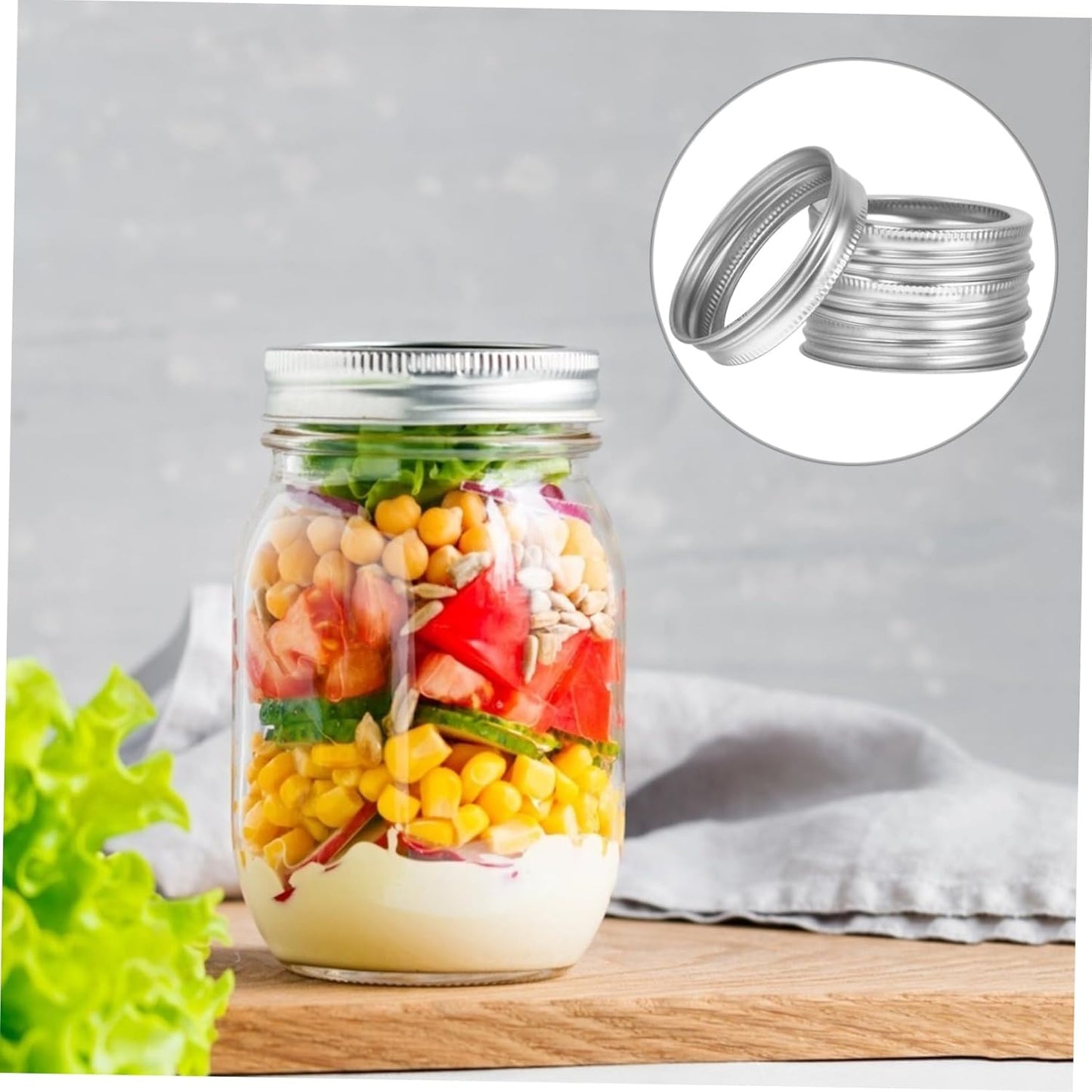 24PCS Split Type Mason Jar Lid Bands Covers for Standard Mouth 70mm Jars - Canning and Storage Bottle Cover Rings