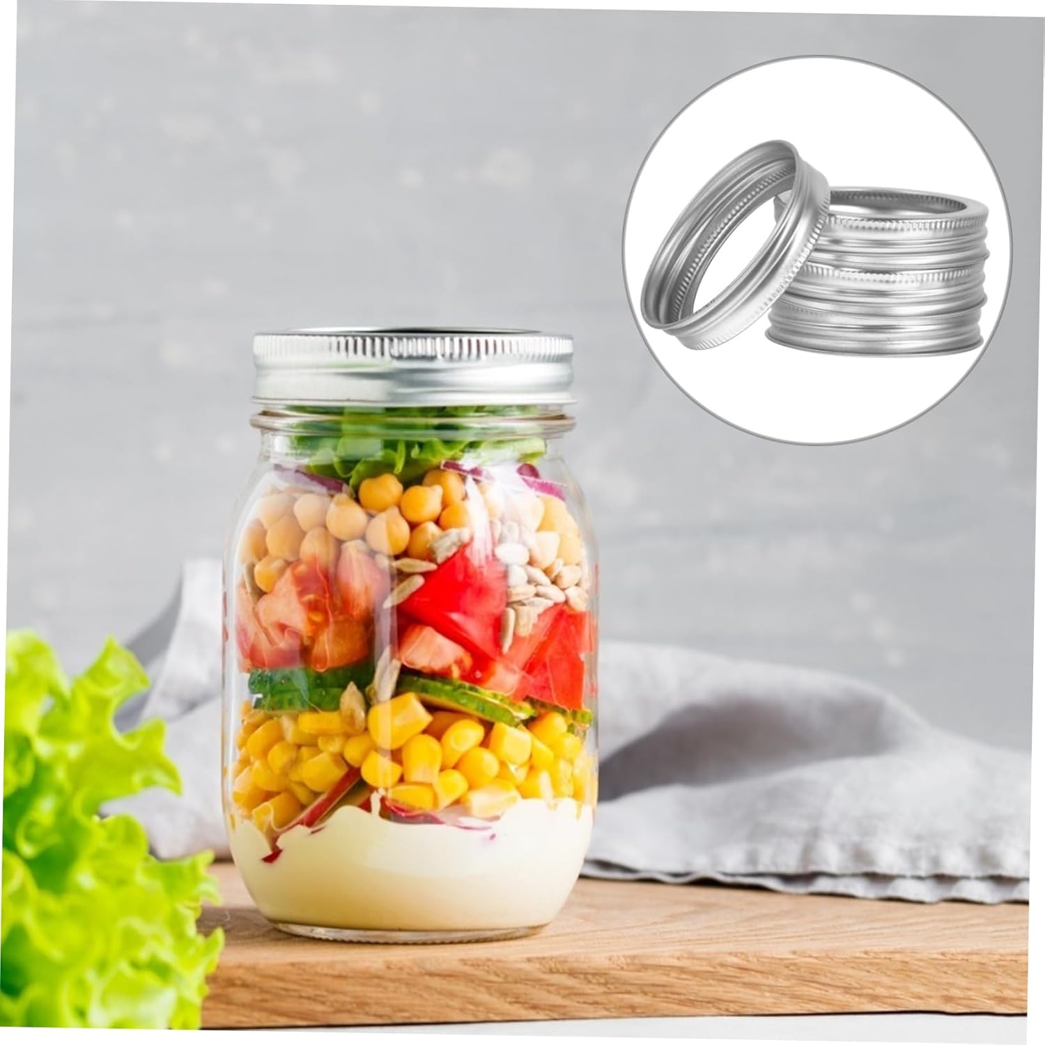 24PCS Split Type Mason Jar Lid Bands Covers for Standard Mouth 70mm Jars - Canning and Storage Bottle Cover Rings